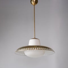 Pair of Brass Pendants by Lisa Johansson-Pape & Gunilla Jung, Orno Oy, 1950s