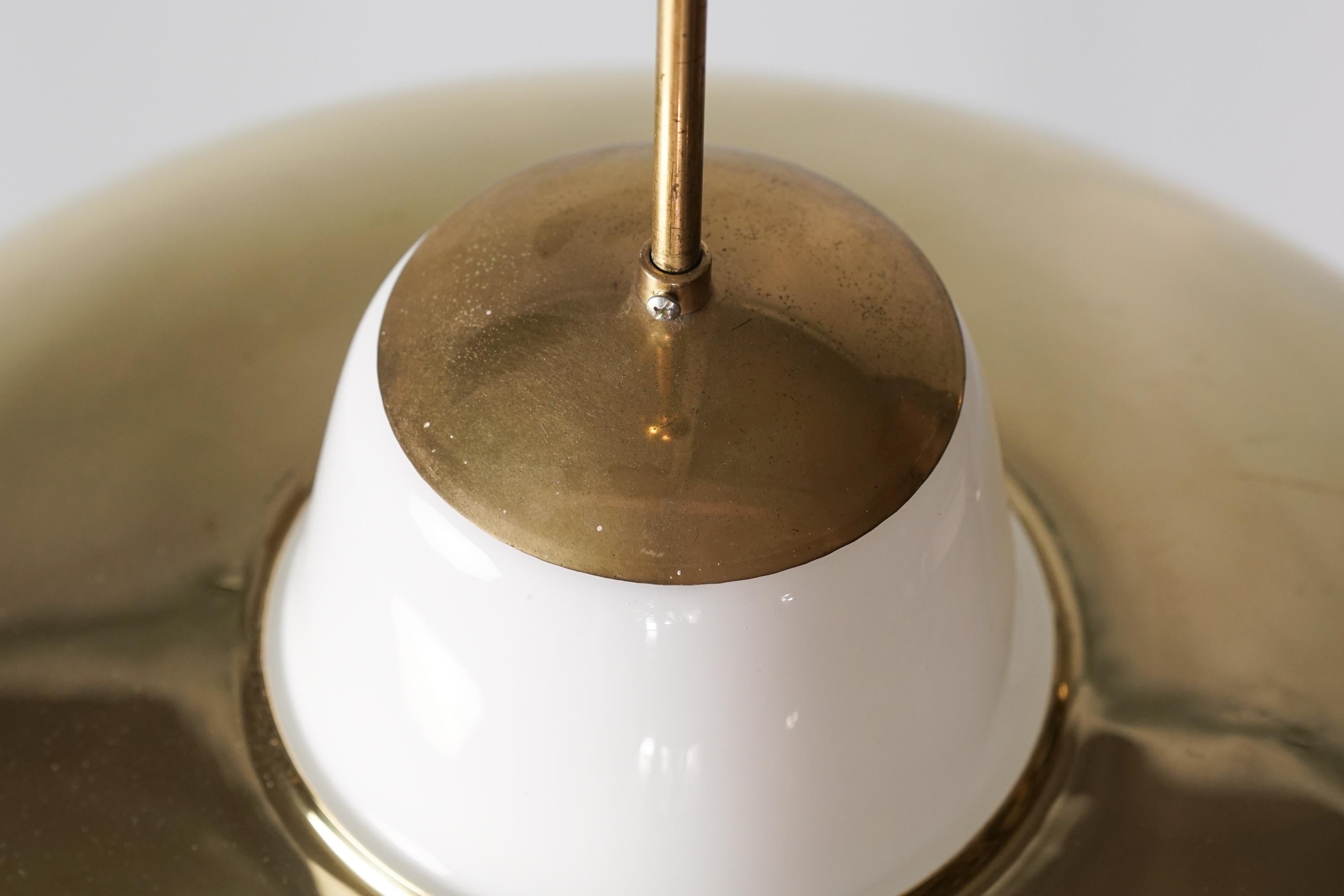 Pair of Brass Pendants by Lisa Johansson-Pape & Gunilla Jung, Orno Oy, 1950s For Sale 1