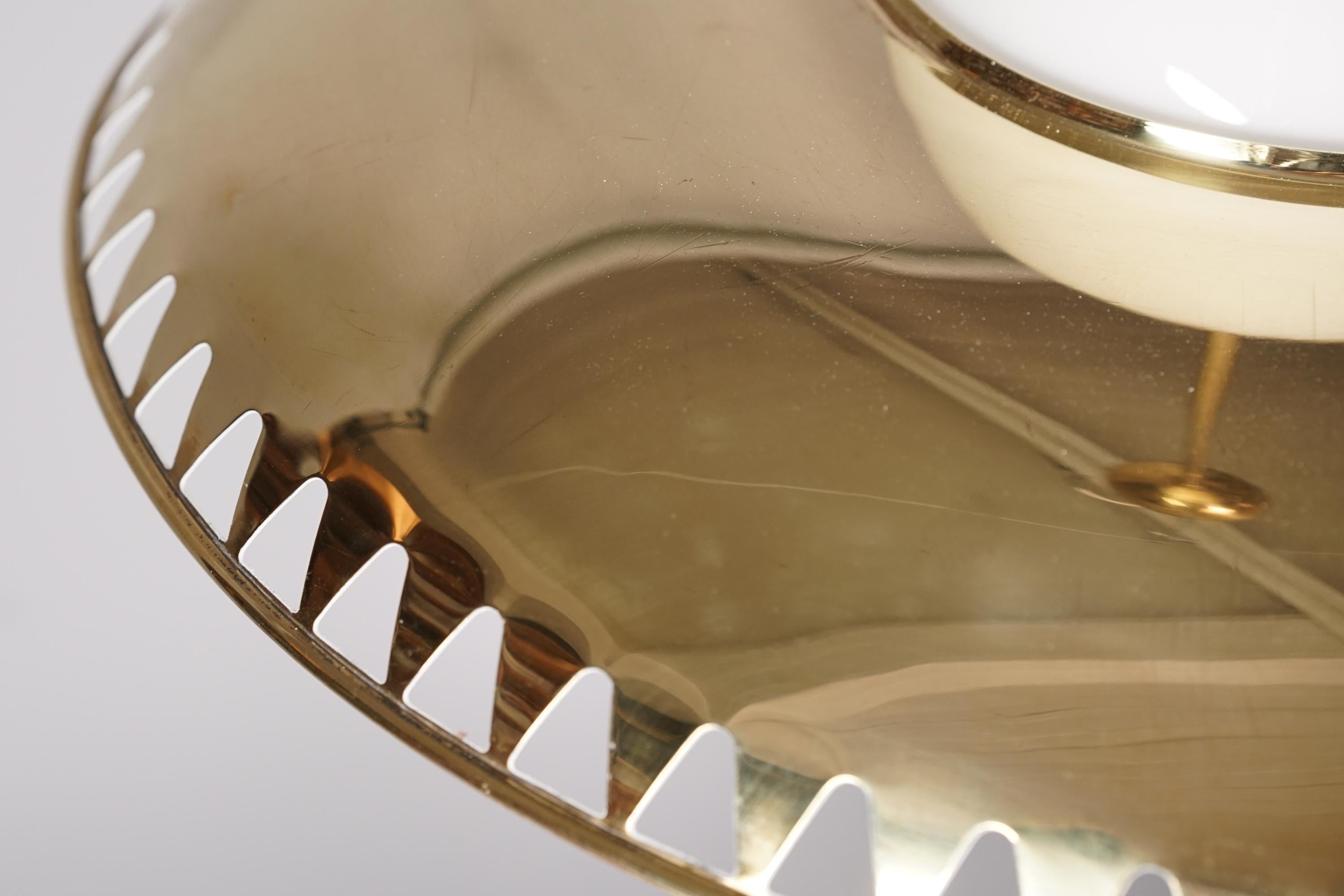 Pair of Brass Pendants by Lisa Johansson-Pape & Gunilla Jung, Orno Oy, 1950s For Sale 2