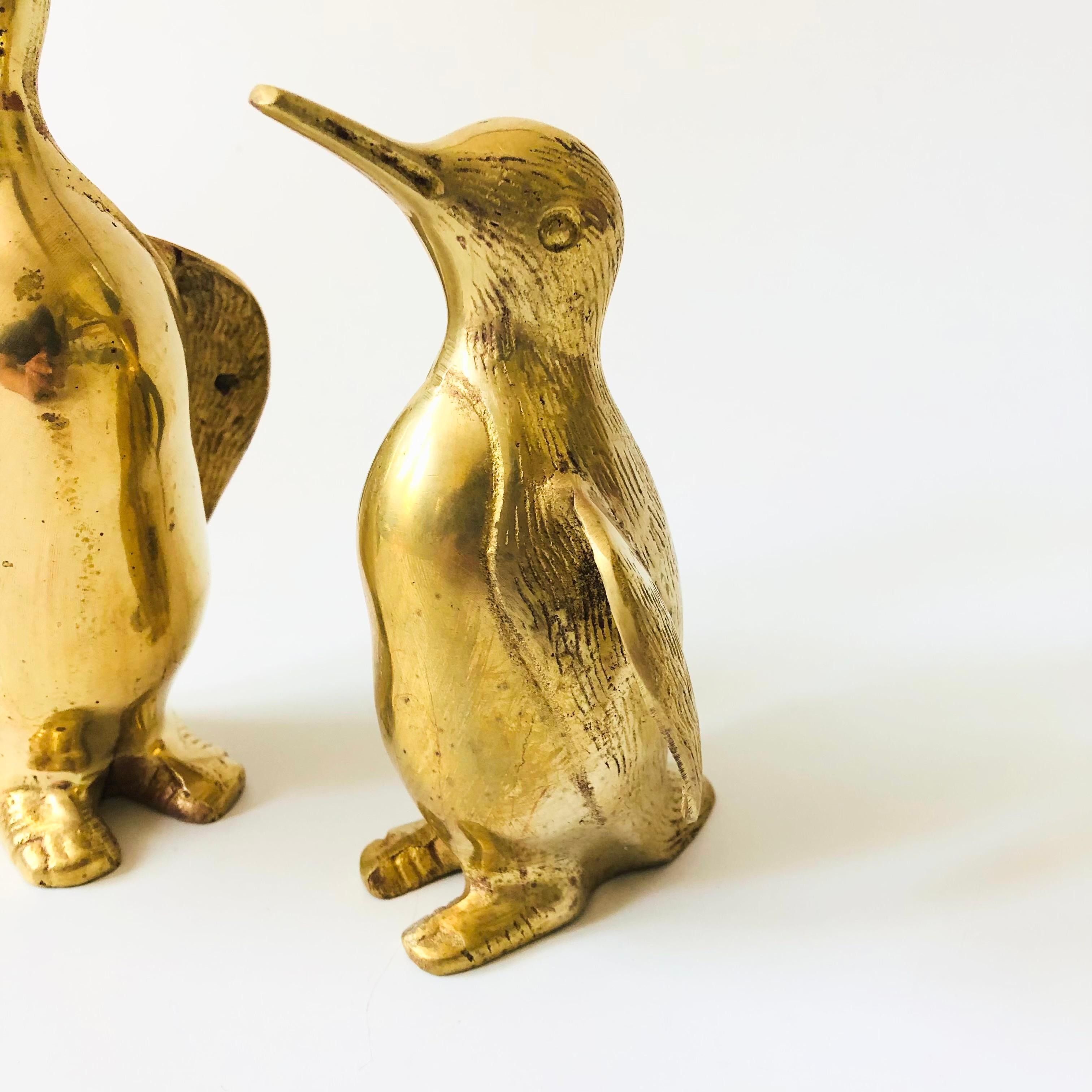 Pair of Brass Penguins In Good Condition In Vallejo, CA