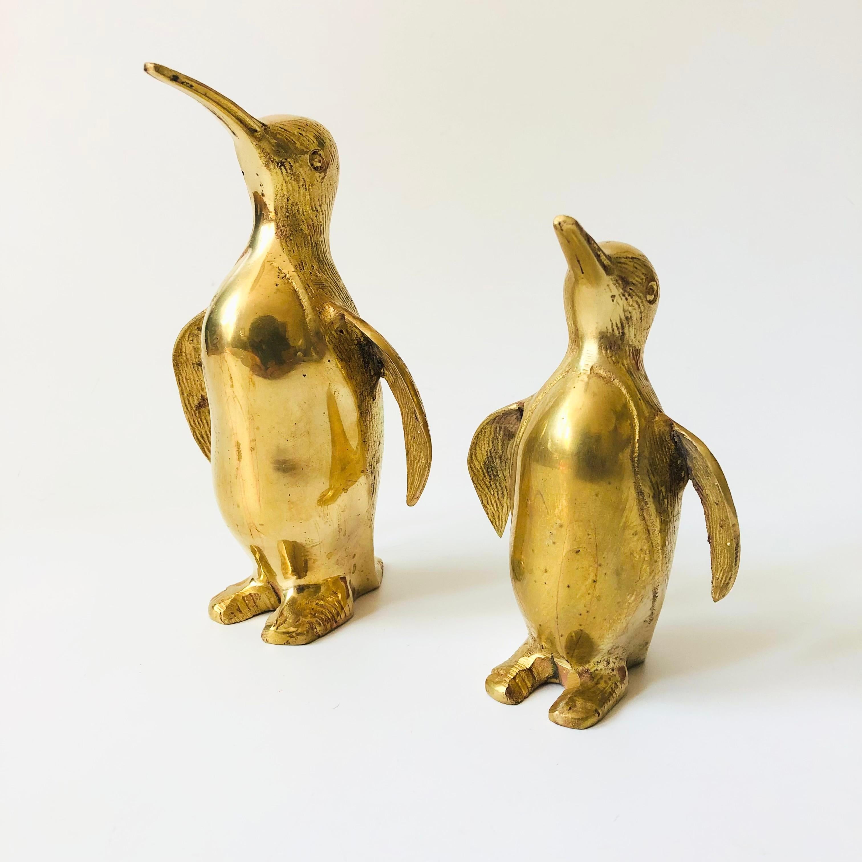 20th Century Pair of Brass Penguins
