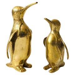 Vintage Pair of Brass Penguins