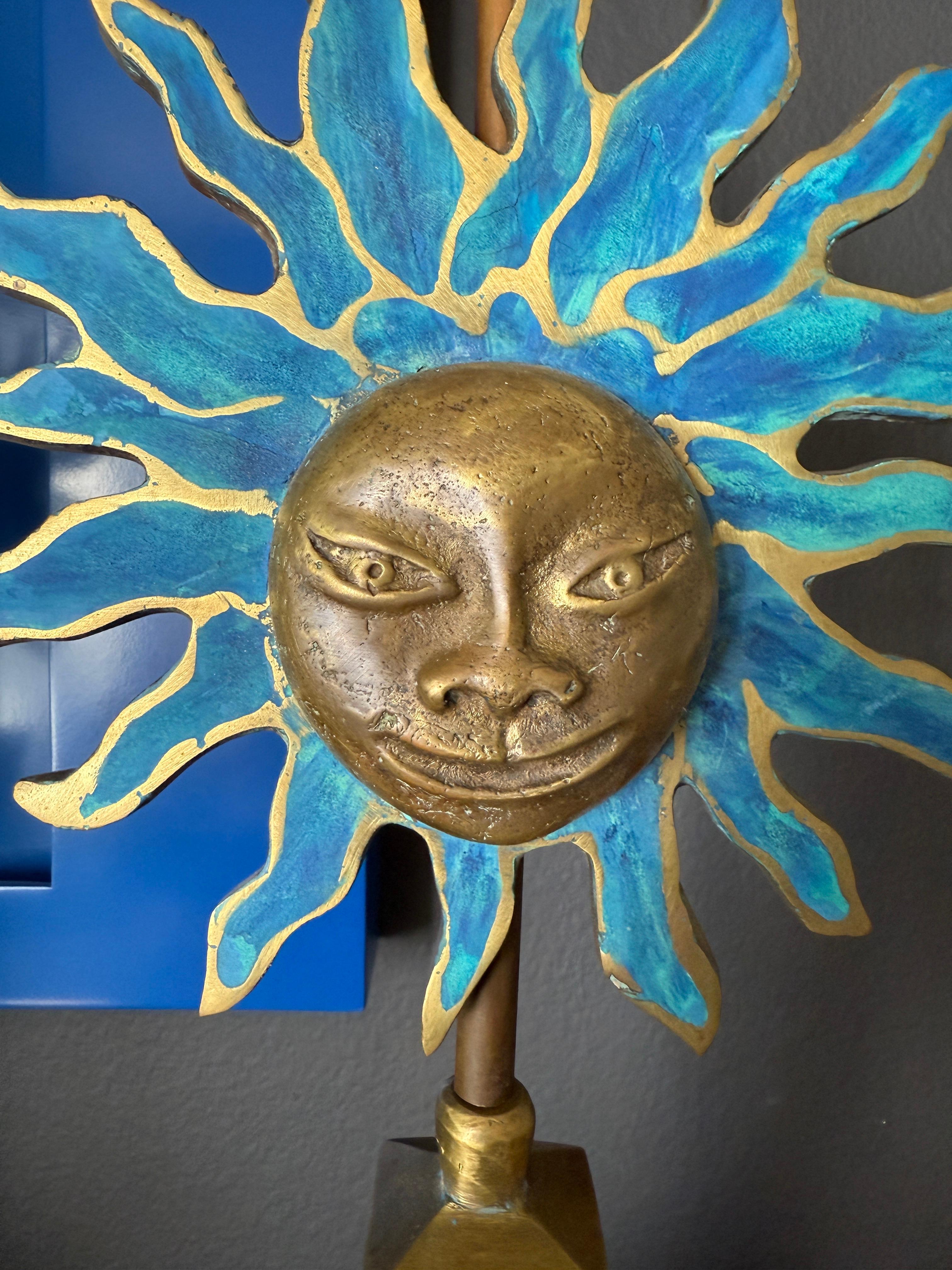 Paar Sonnenlampen aus Messing von Pepe Mendoza im Angebot 6