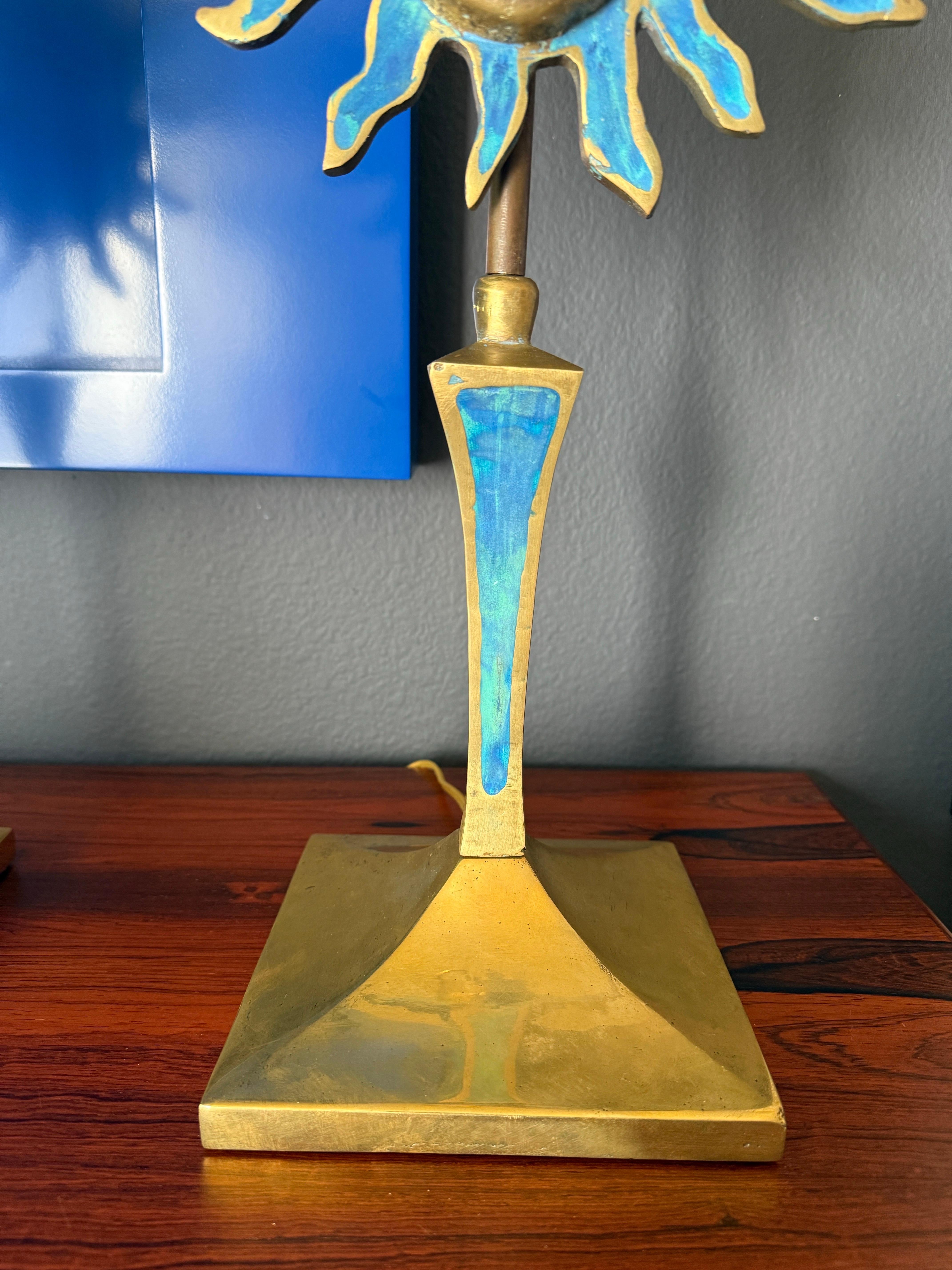 Paar Sonnenlampen aus Messing von Pepe Mendoza im Angebot 7