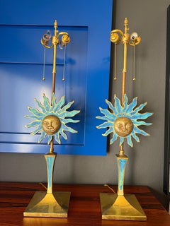 Pair of Brass Pepe Mendoza Sun Lamps
