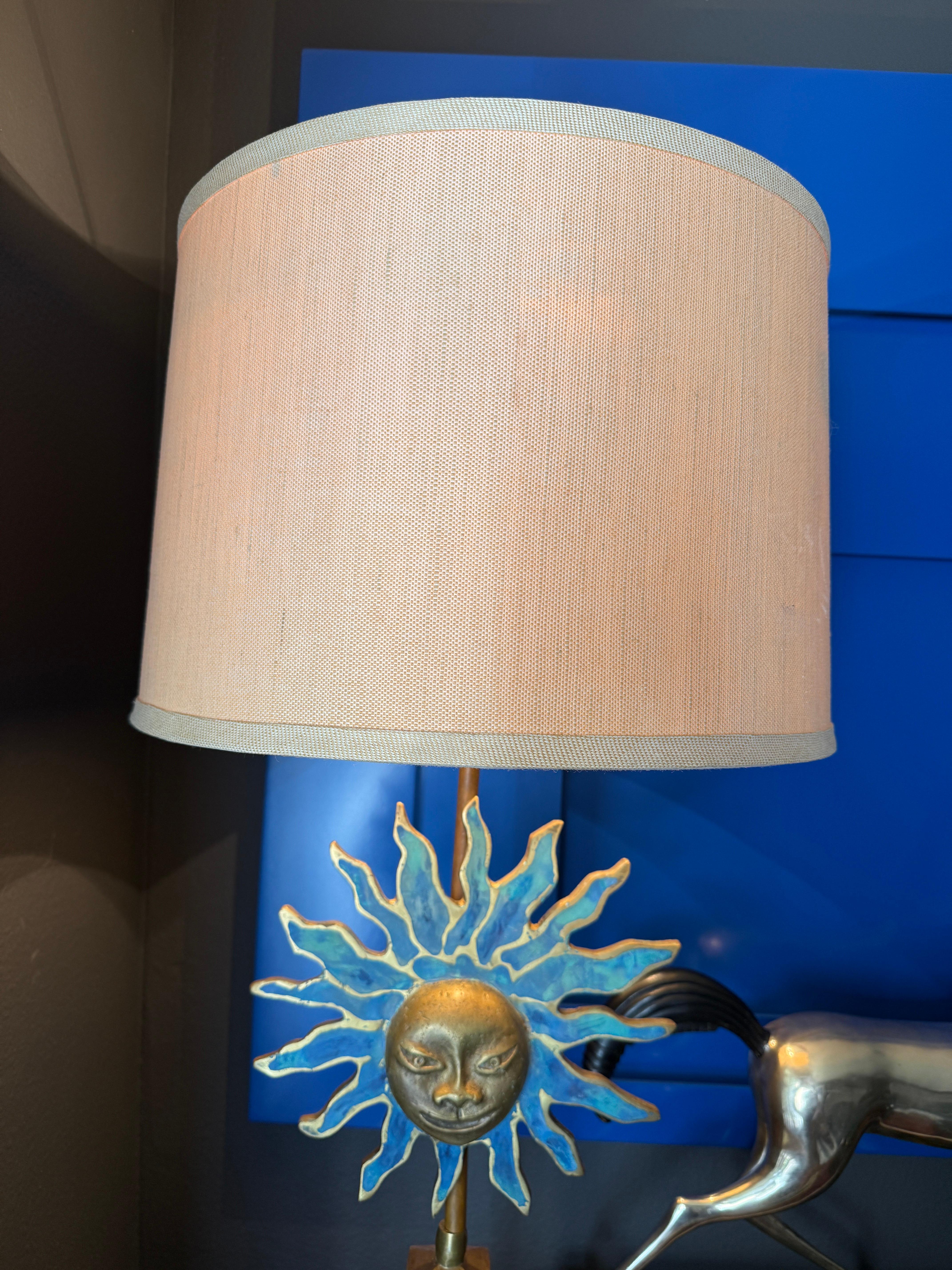 Paar Sonnenlampen aus Messing von Pepe Mendoza (Ende des 20. Jahrhunderts) im Angebot