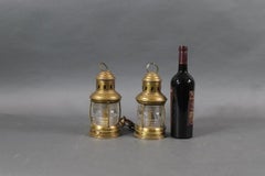 Pair of Brass Perko Ships Anchor Lanterns