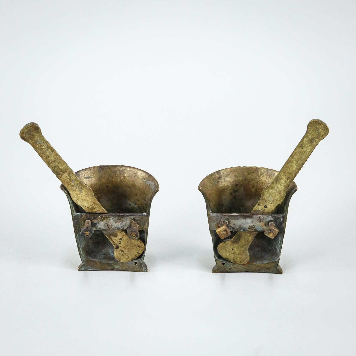 Pair of Brass Pharmacy Door Handles in Form of a Pestle & Mortar For Sale 6