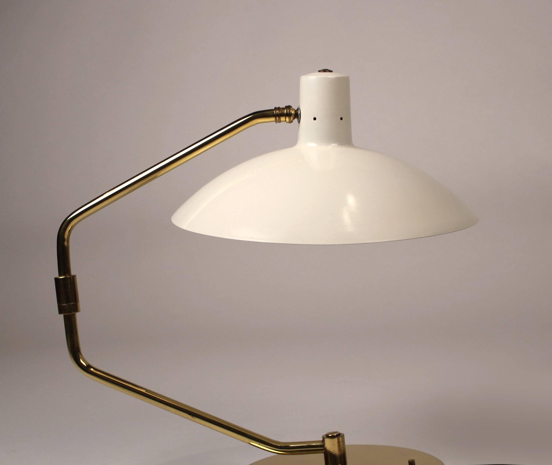Pair of Brass Pivoting Table Lamps designed by Clay Michie for Knoll 3