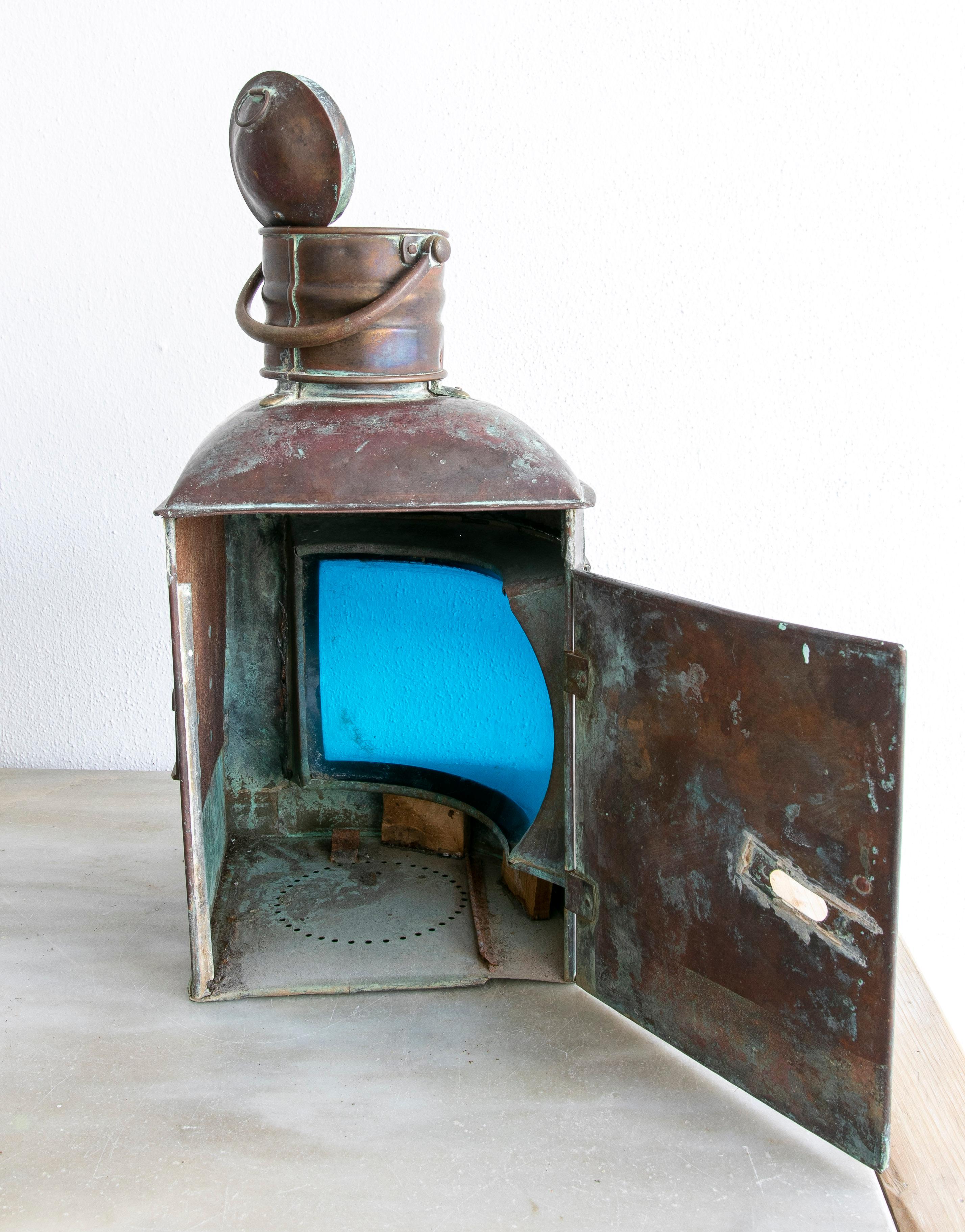 Pair of Brass Port and Starboard Ship Lanterns with Fresnel Lenses. NY, C. 1900 9