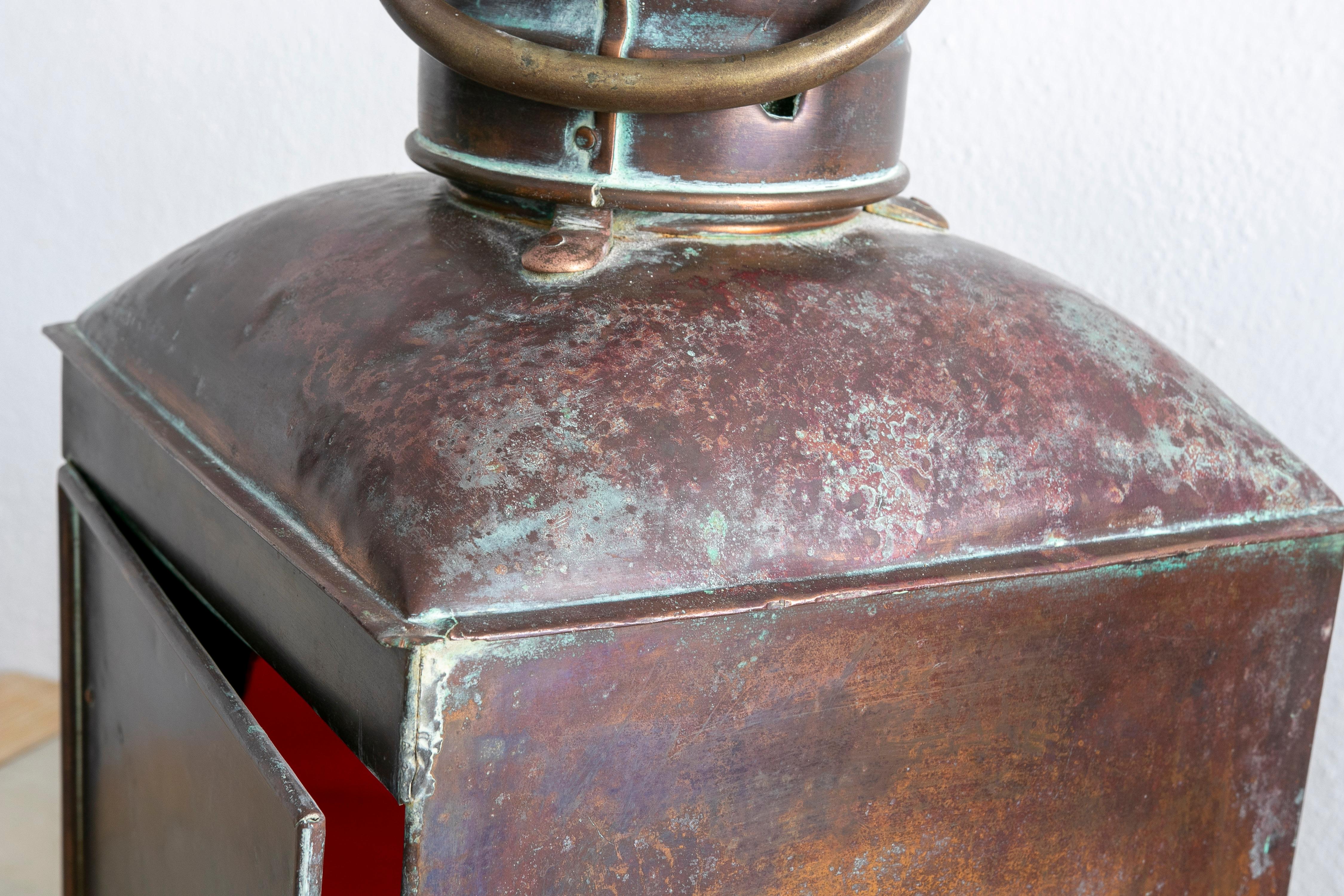 Pair of Brass Port and Starboard Ship Lanterns with Fresnel Lenses. NY, C. 1900 10