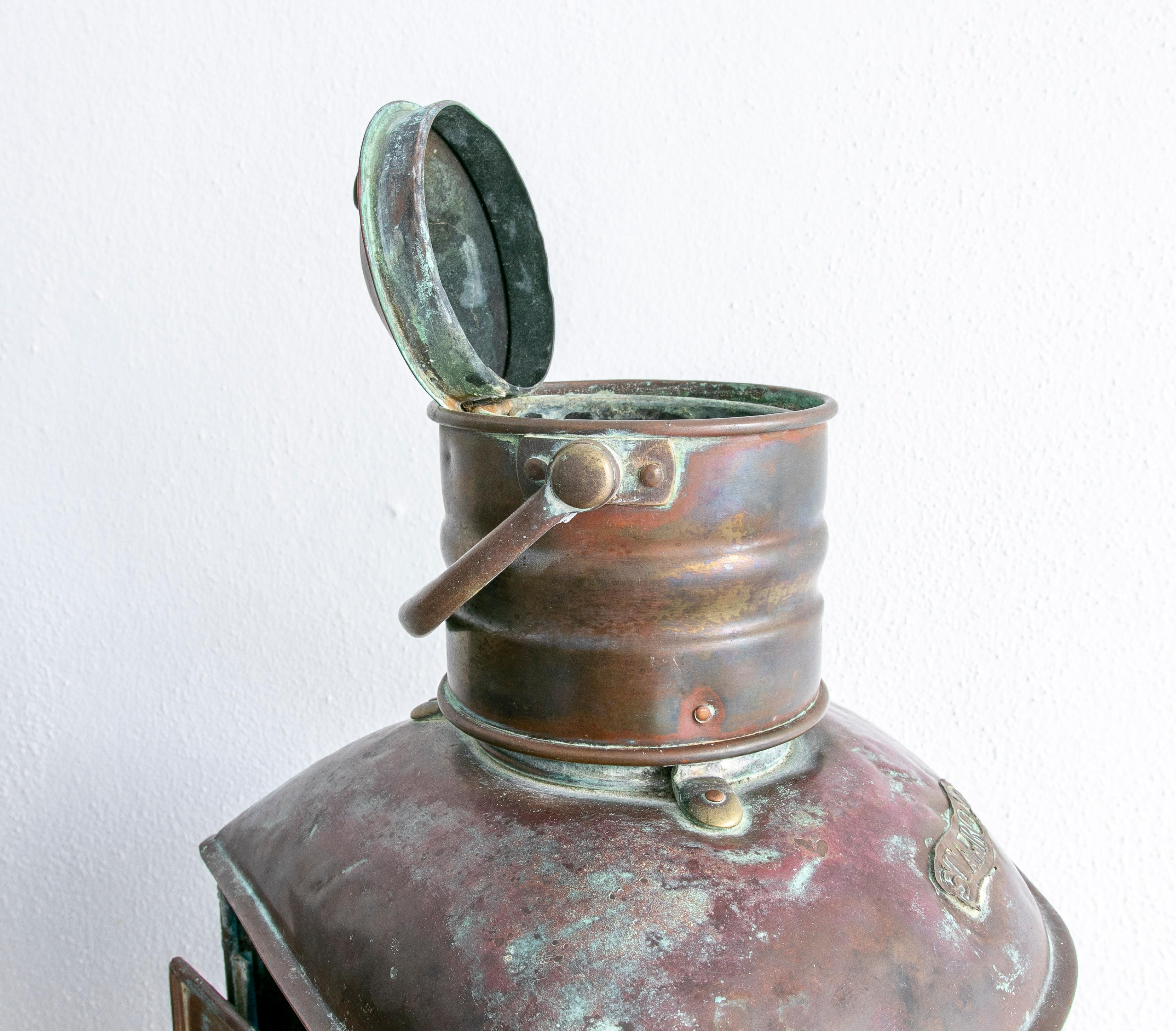 Pair of Brass Port and Starboard Ship Lanterns with Fresnel Lenses. NY, C. 1900 4