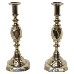 Pair of Brass "Princess of Diamonds" Candlesticks