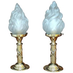 Pair of Brass Pullman Lamps