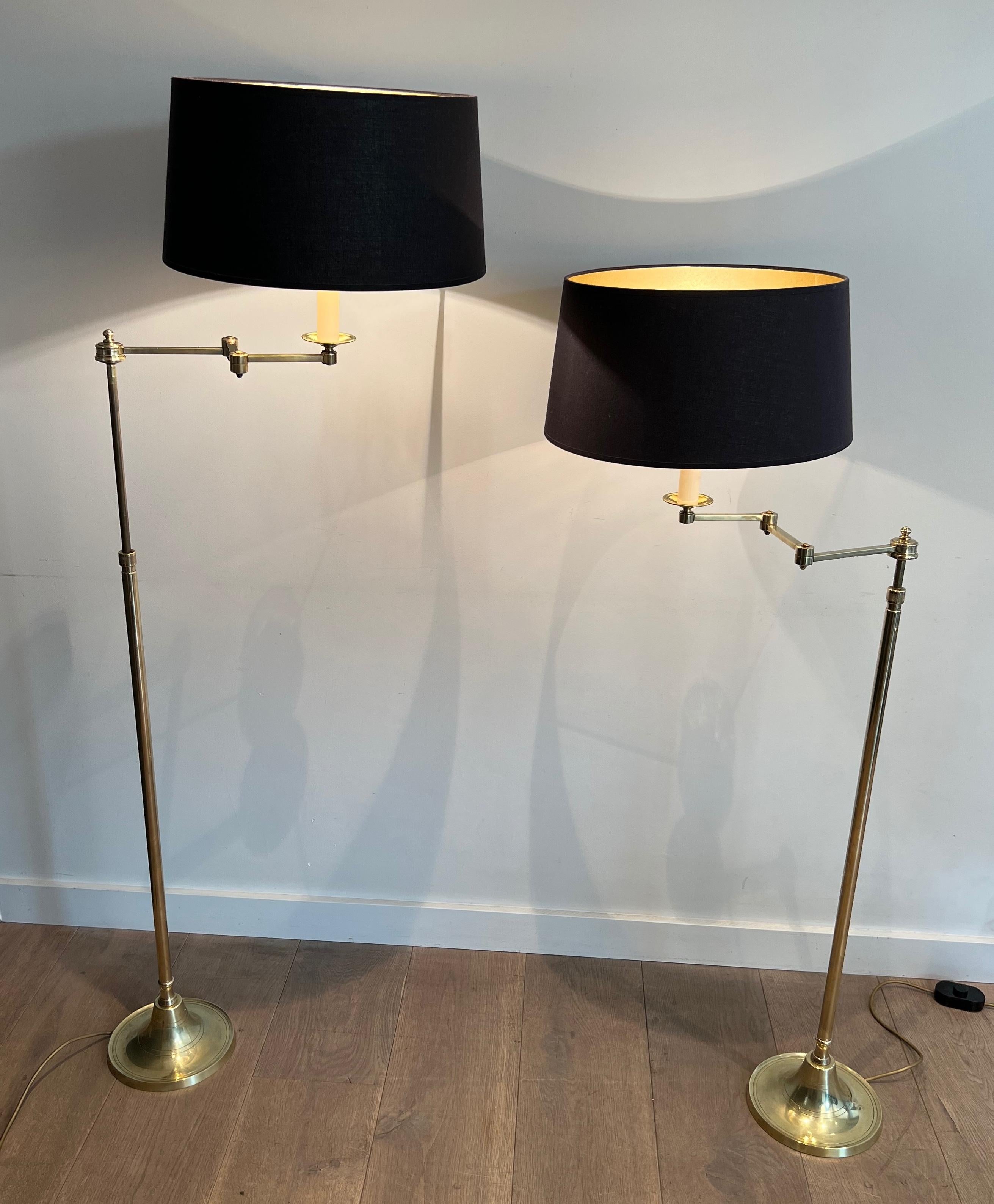 Pair of Brass Reading Lamp with Removable Arm For Sale 13