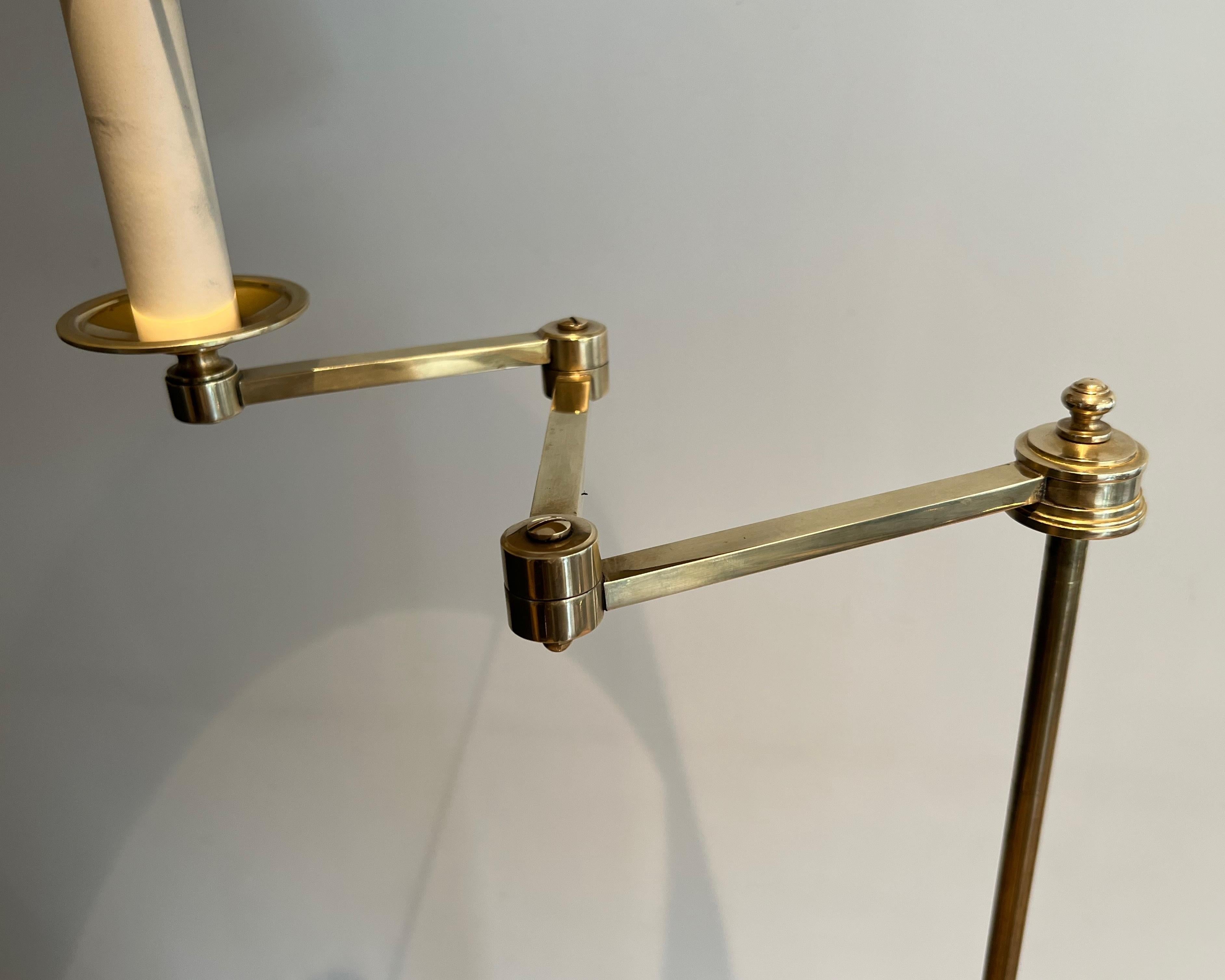 Pair of Brass Reading Lamp with Removable Arm For Sale 14