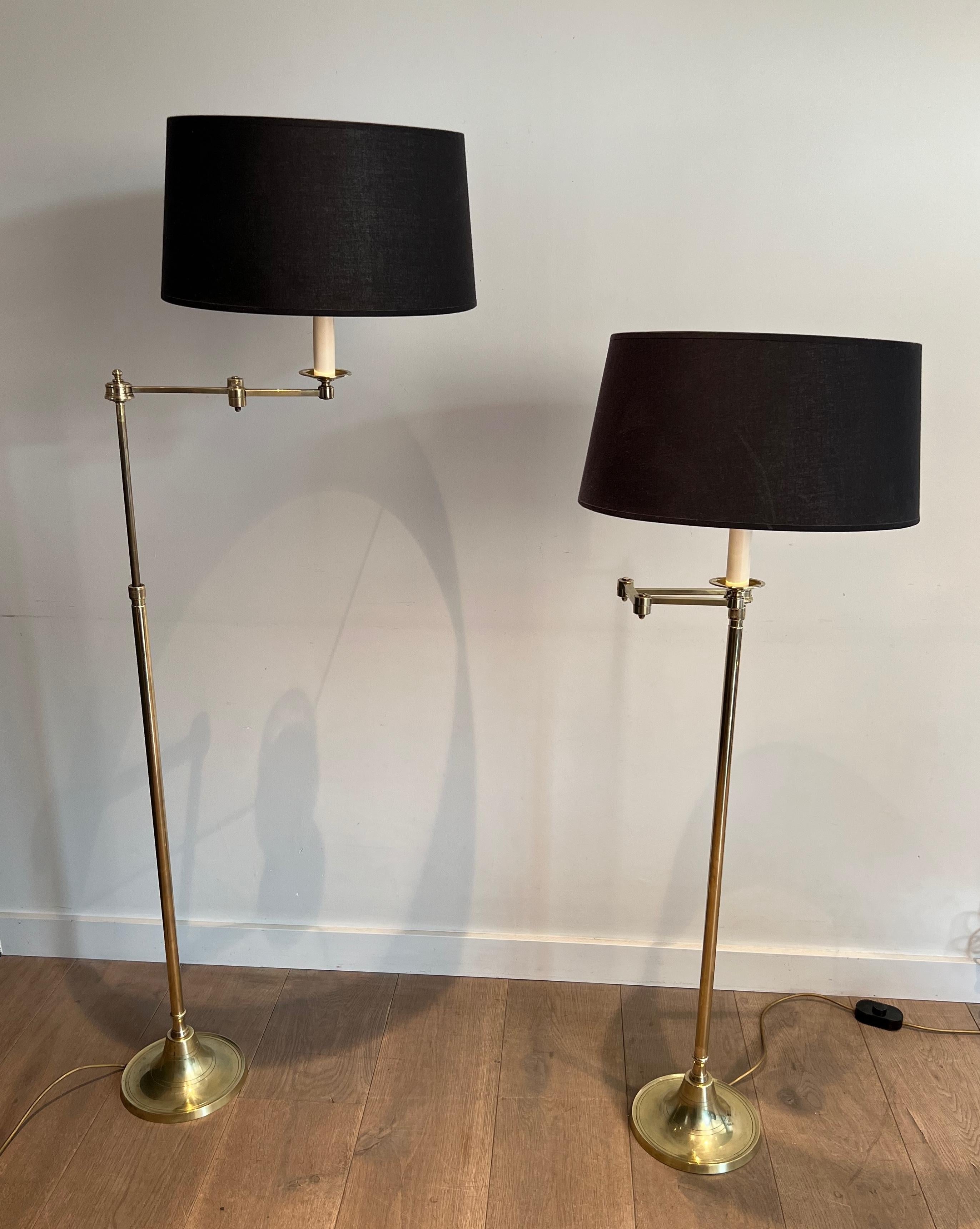 Pair of Brass Reading Lamp with Removable Arm In Good Condition For Sale In Marcq-en-Barœul, Hauts-de-France