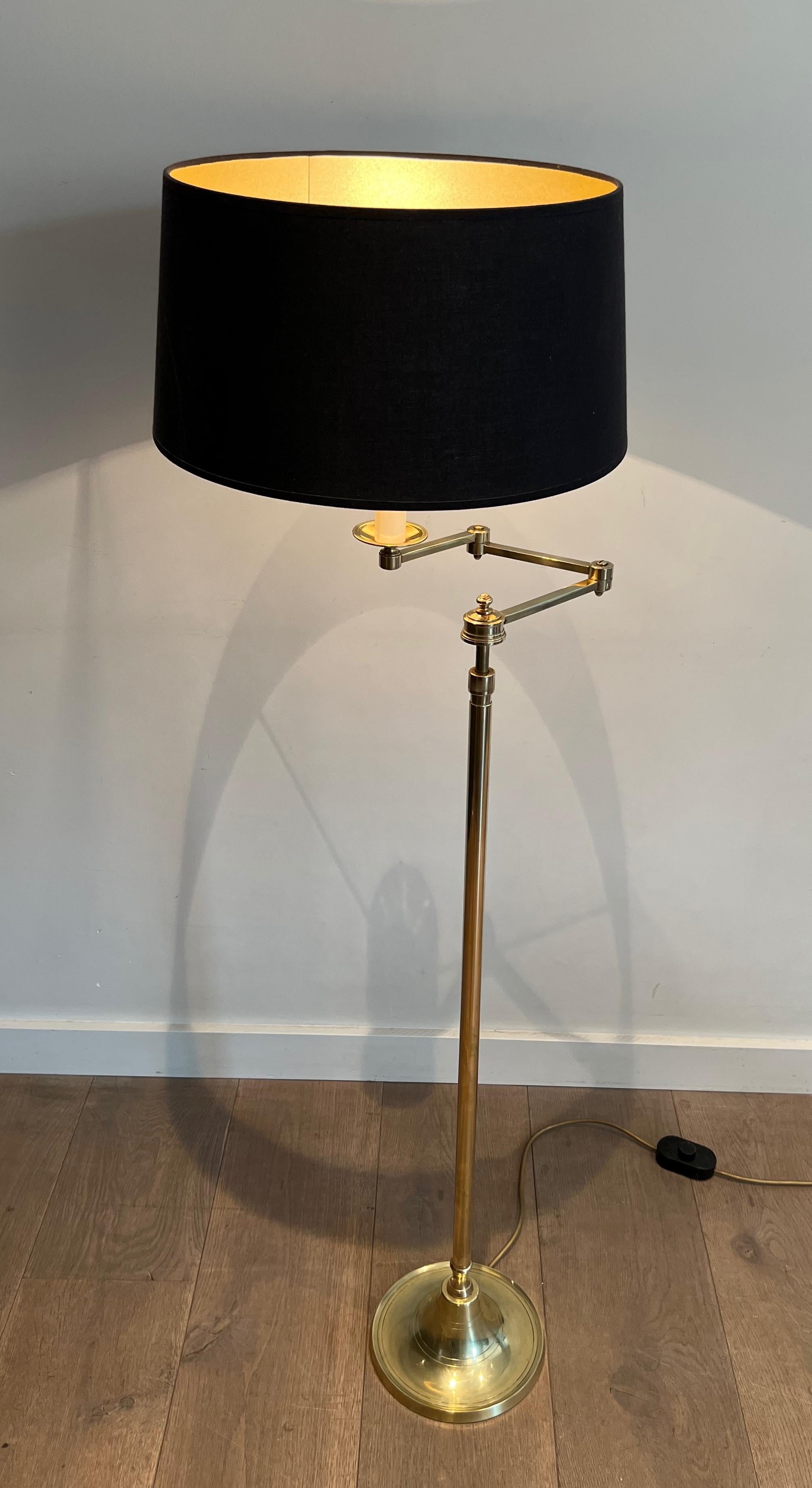 Mid-20th Century Pair of Brass Reading Lamp with Removable Arm For Sale