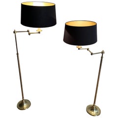 Pair of Brass Reading Lamp with Removable Arm