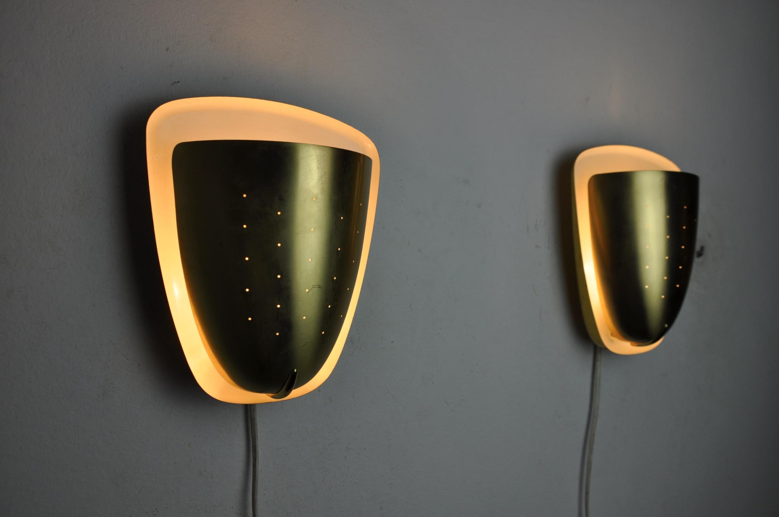 Late 20th Century Pair of brass regency wall lamp, Italy, 1970 For Sale