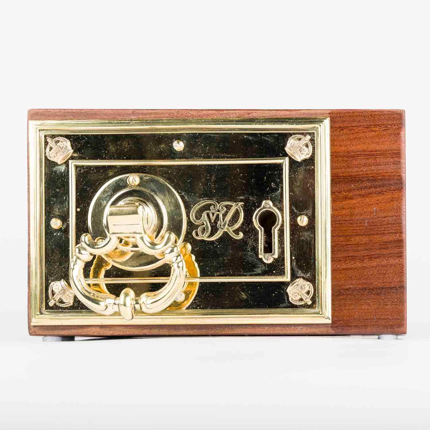 Brass Pair of brass rim locks with the royal cipher of King George VI For Sale