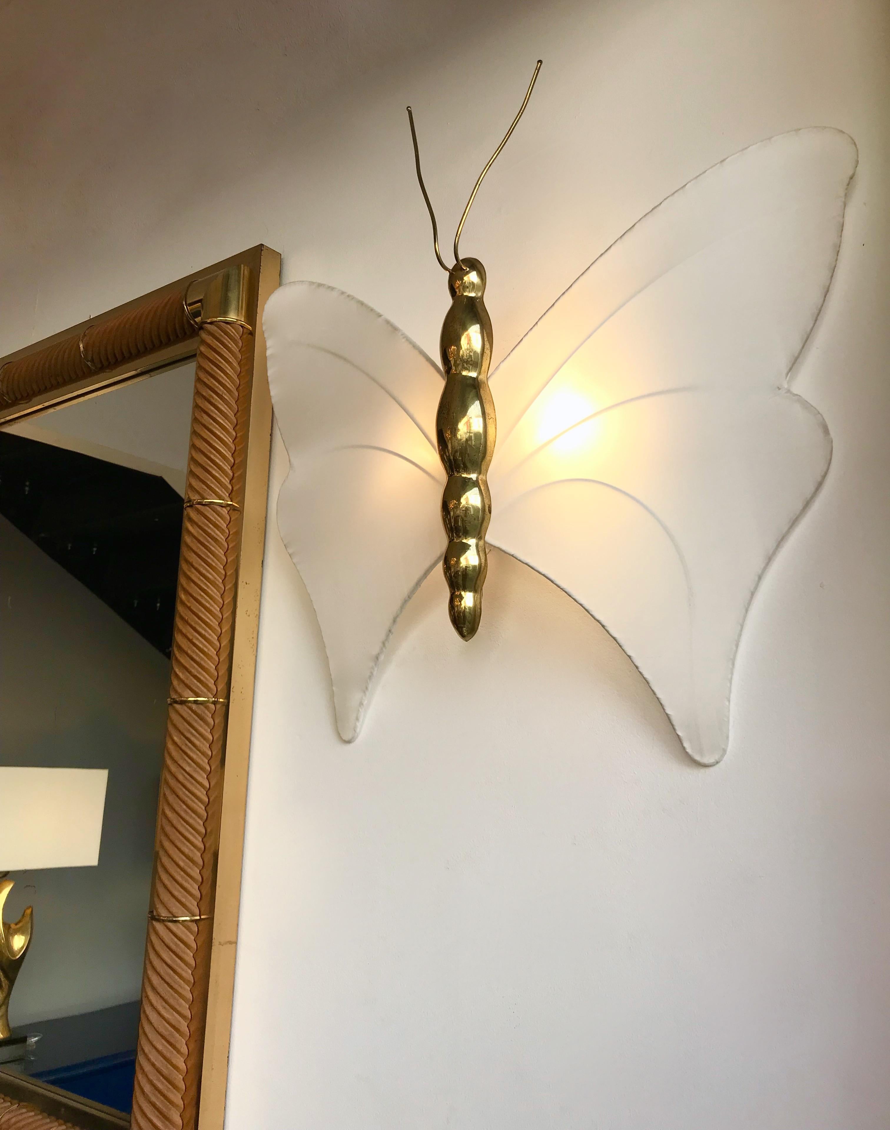 Pair of Brass Sconces Butterfly by Antonio Pavia, Italy, 1970s 1