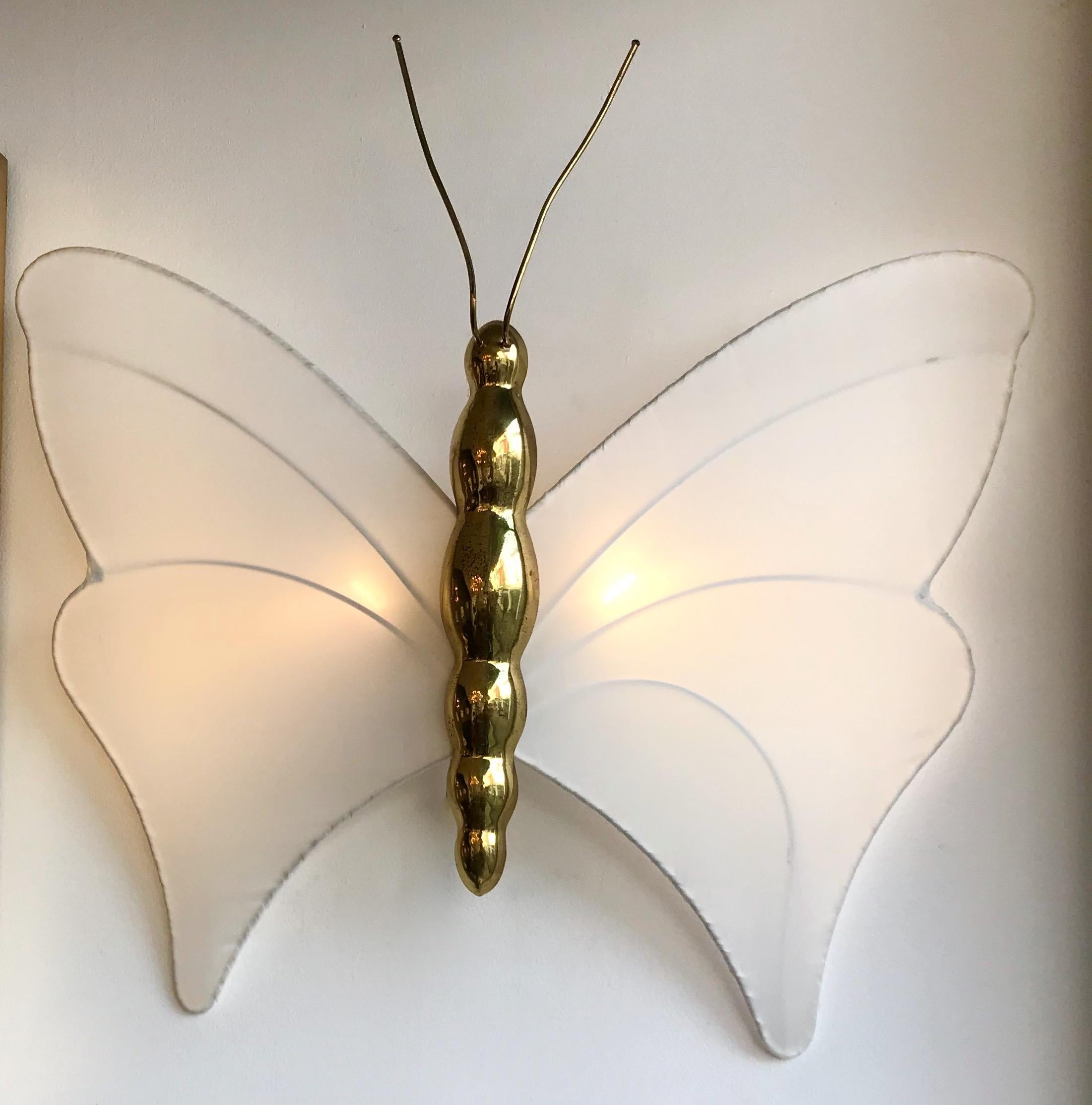 Pair of Brass Sconces Butterfly by Antonio Pavia, Italy, 1970s 3