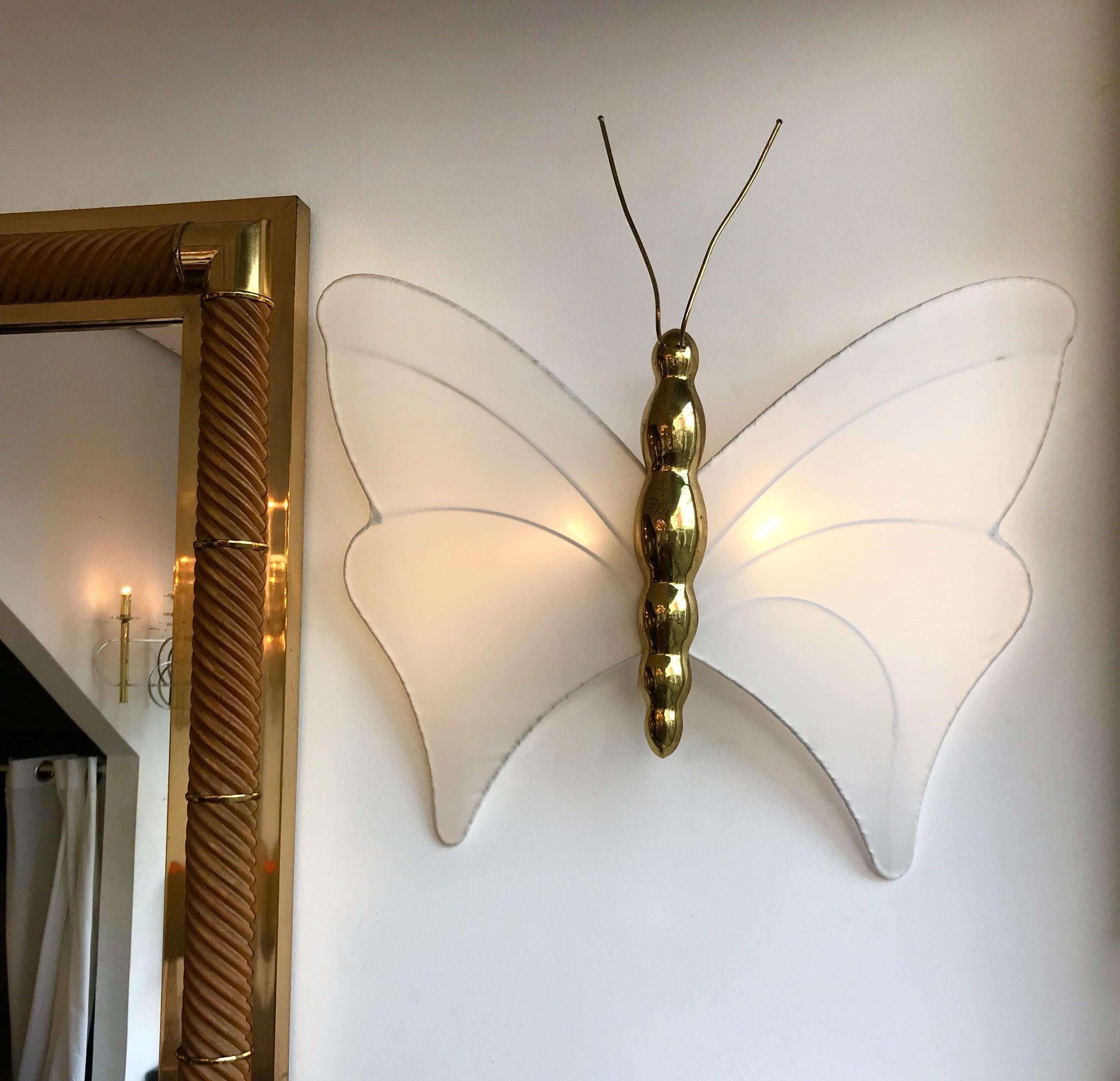 Pair of Brass Sconces Butterfly by Antonio Pavia, Italy, 1970s 3