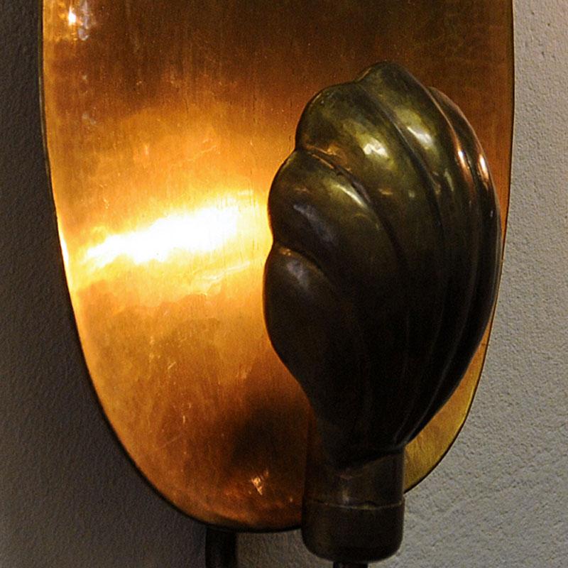 Swedish Pair of Brass Sconces by Lars Holmström for Arvika 1950s, Sweden