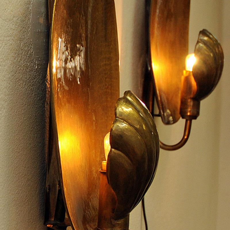 Mid-20th Century Pair of Brass Sconces by Lars Holmström for Arvika 1950s, Sweden