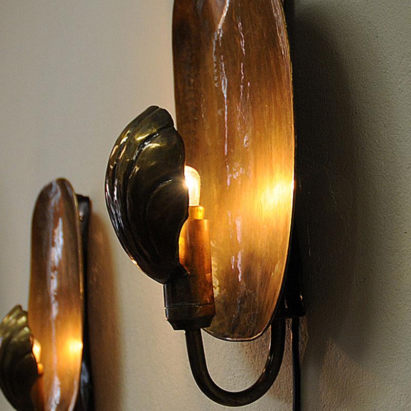 Pair of Brass Sconces by Lars Holmström for Arvika 1950s, Sweden 1