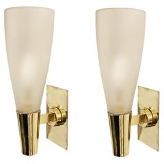 Pair of Brass Sconces by Pietro Chiesa for Fontana Arte