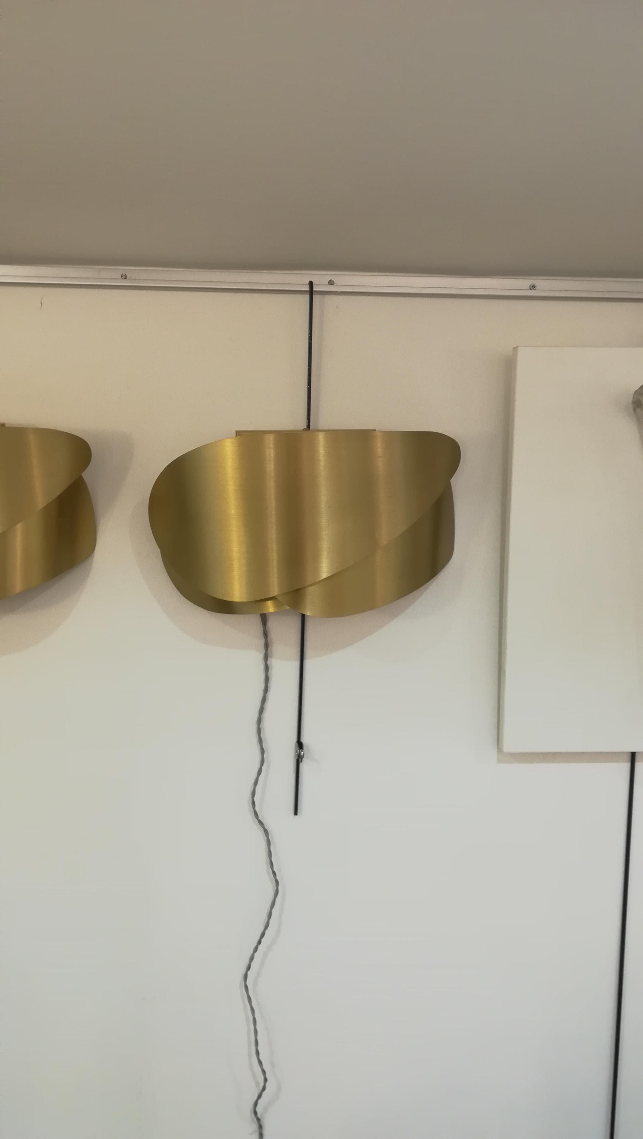 Pair of Brass Sconces, circa 1970 For Sale 6