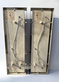 Coppia di lampade in ottone "Finestra" 12664 di Gio Ponti per Arredoluce. Italia, anni '50