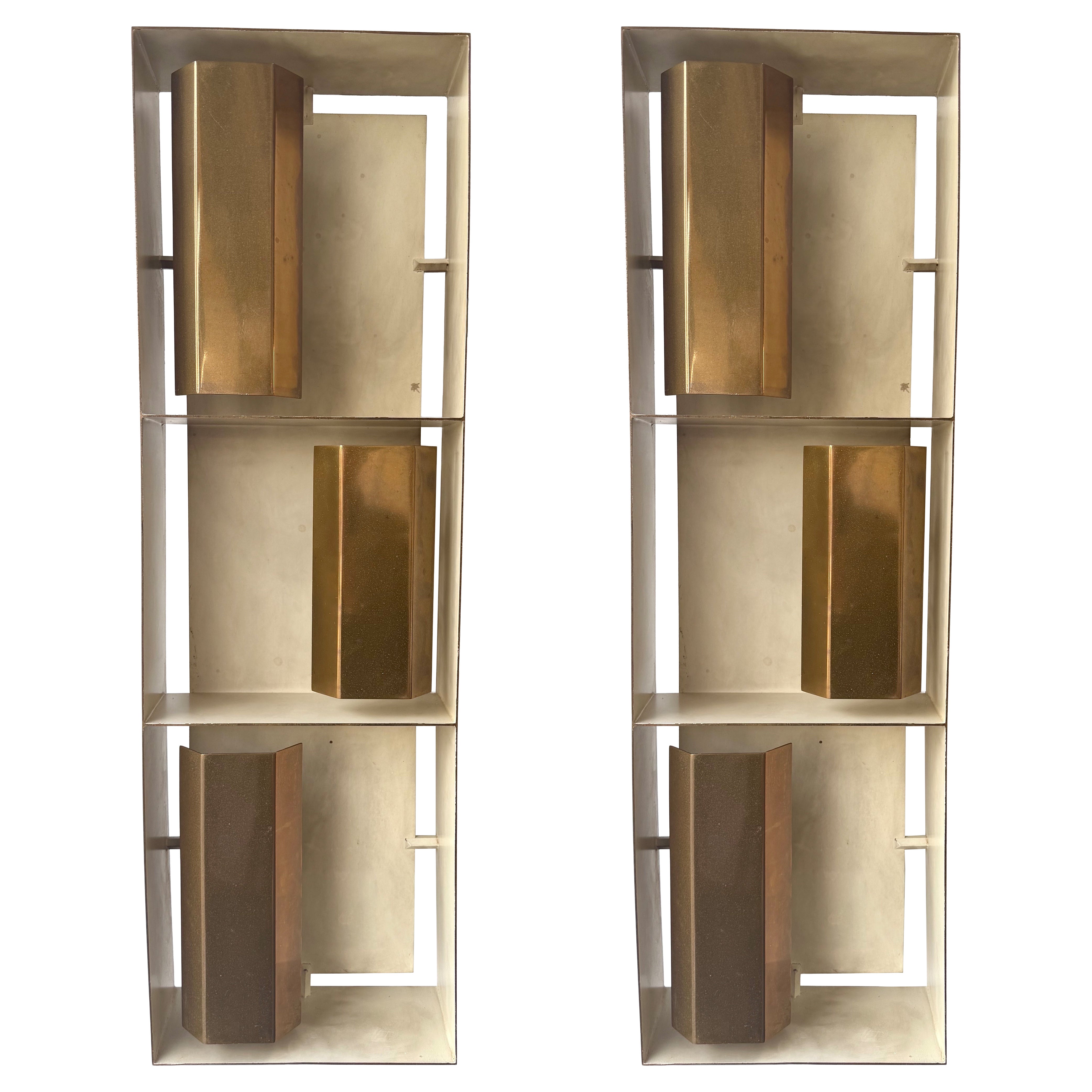Pair of Brass Sconces "Finestra" 12664 by Gio Ponti for Arredoluce. Italy, 1950s