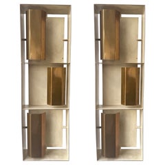 Coppia di lampade in ottone "Finestra" 12664 di Gio Ponti per Arredoluce. Italia, anni '50