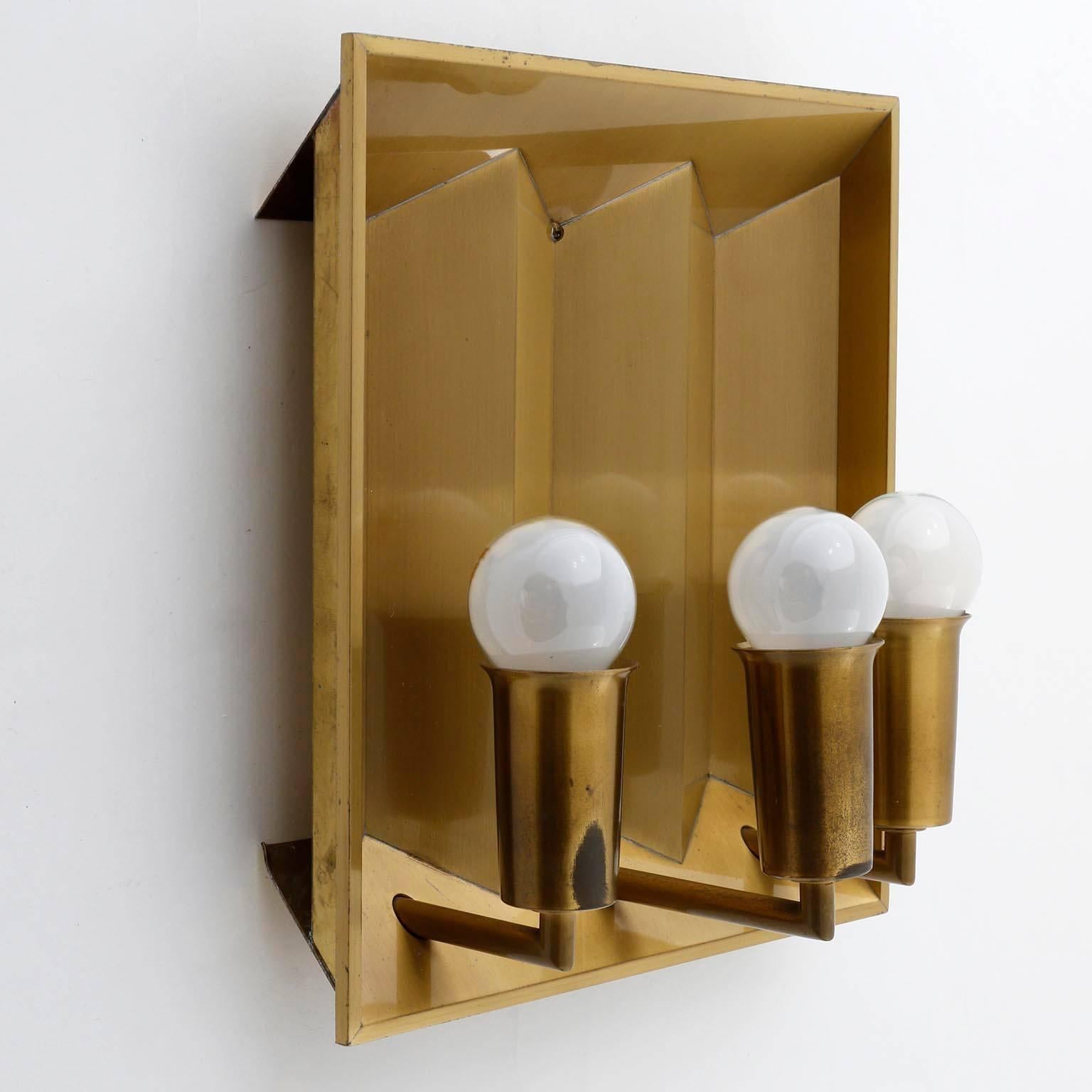 Pair of Brass Sconces Wall Lights by Fog & Morup, Denmark, 1960 1