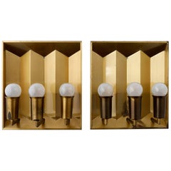 Pair of Brass Sconces Wall Lights by Fog & Morup, Denmark, 1960