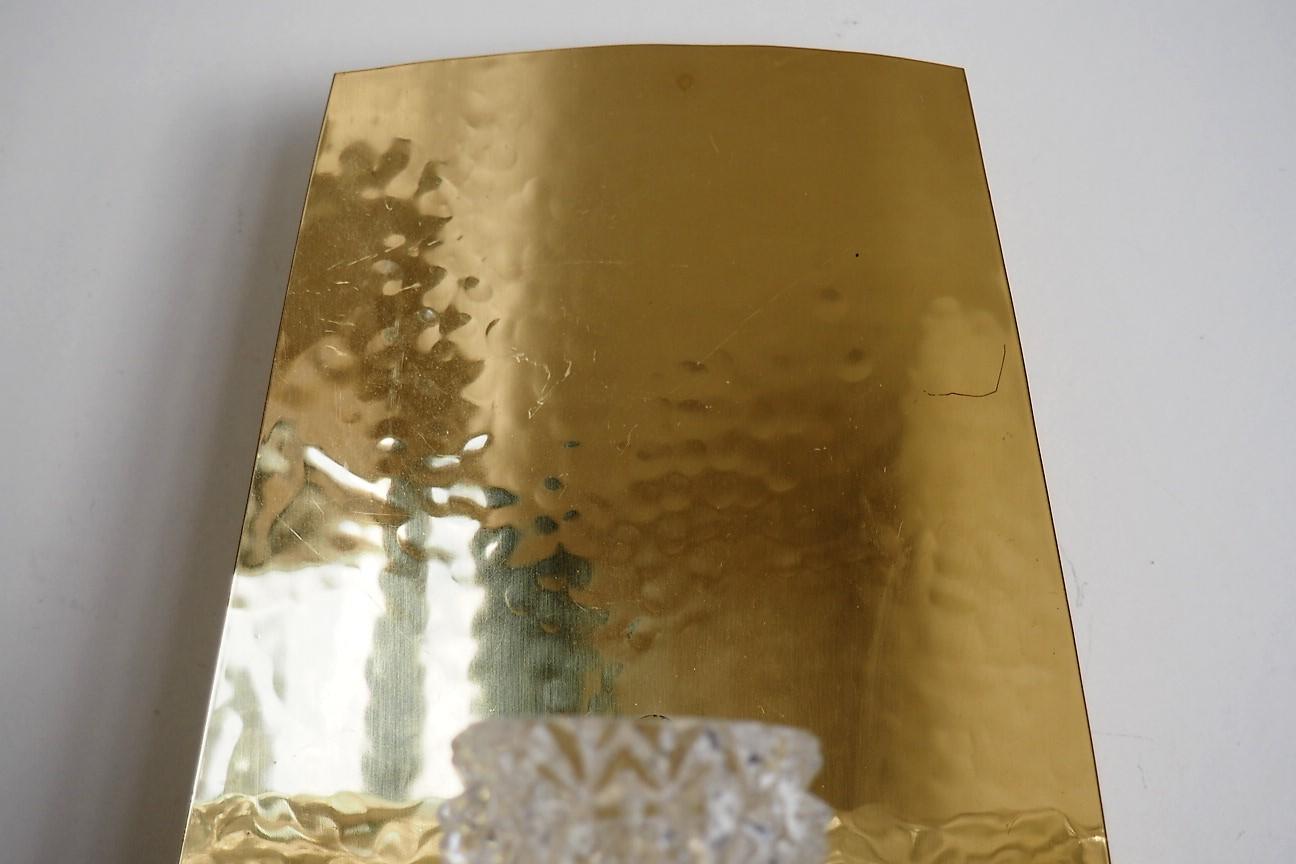 Pair of Brass Sconces with Glass Shades, Scandinavian Design from the 1960s In Good Condition For Sale In Spoettrup, DK