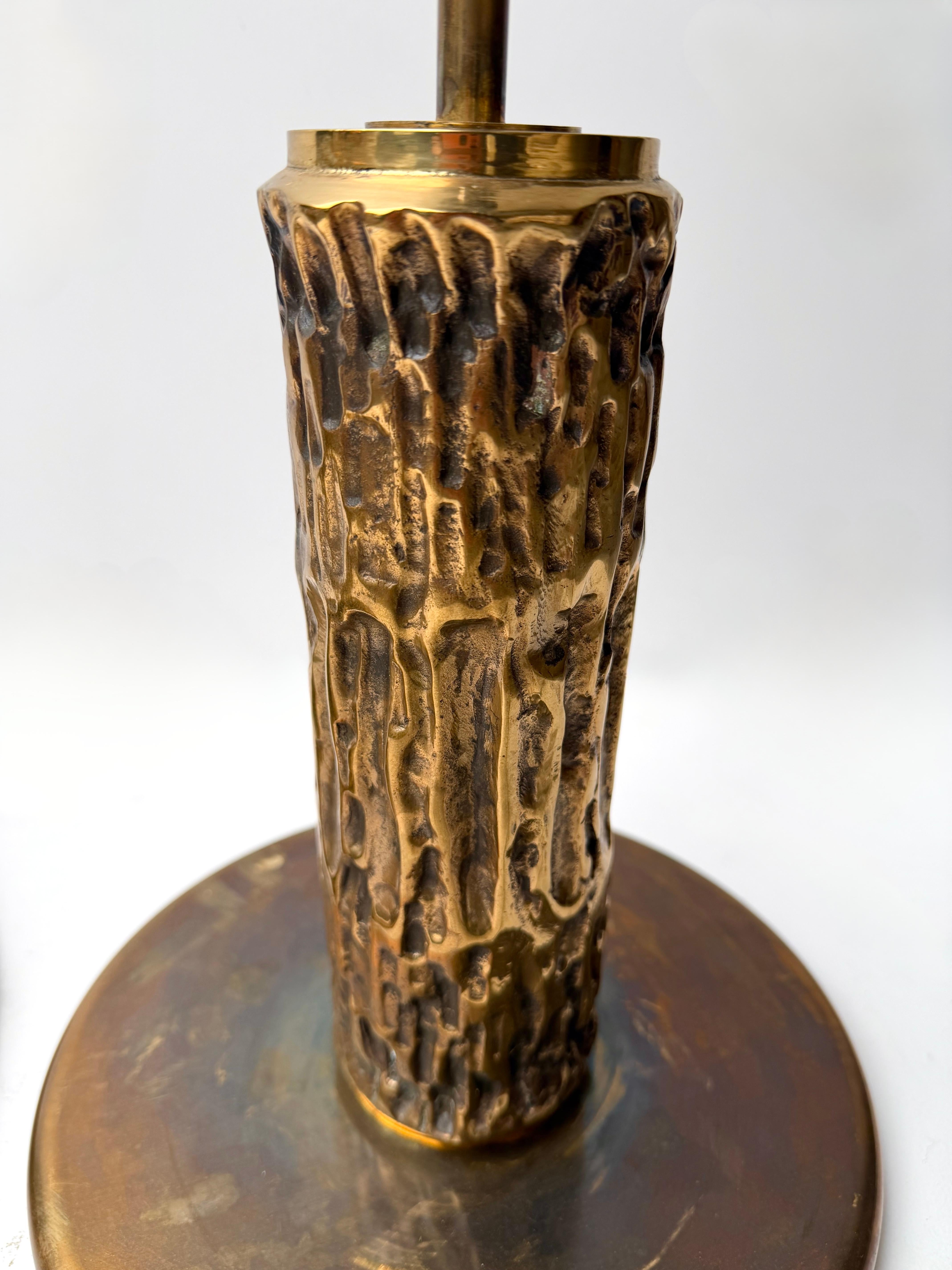 Paar Messing-Skulptur-Lampen von Angelo Brotto für Esperia Italien, 1980er Jahre im Angebot 3