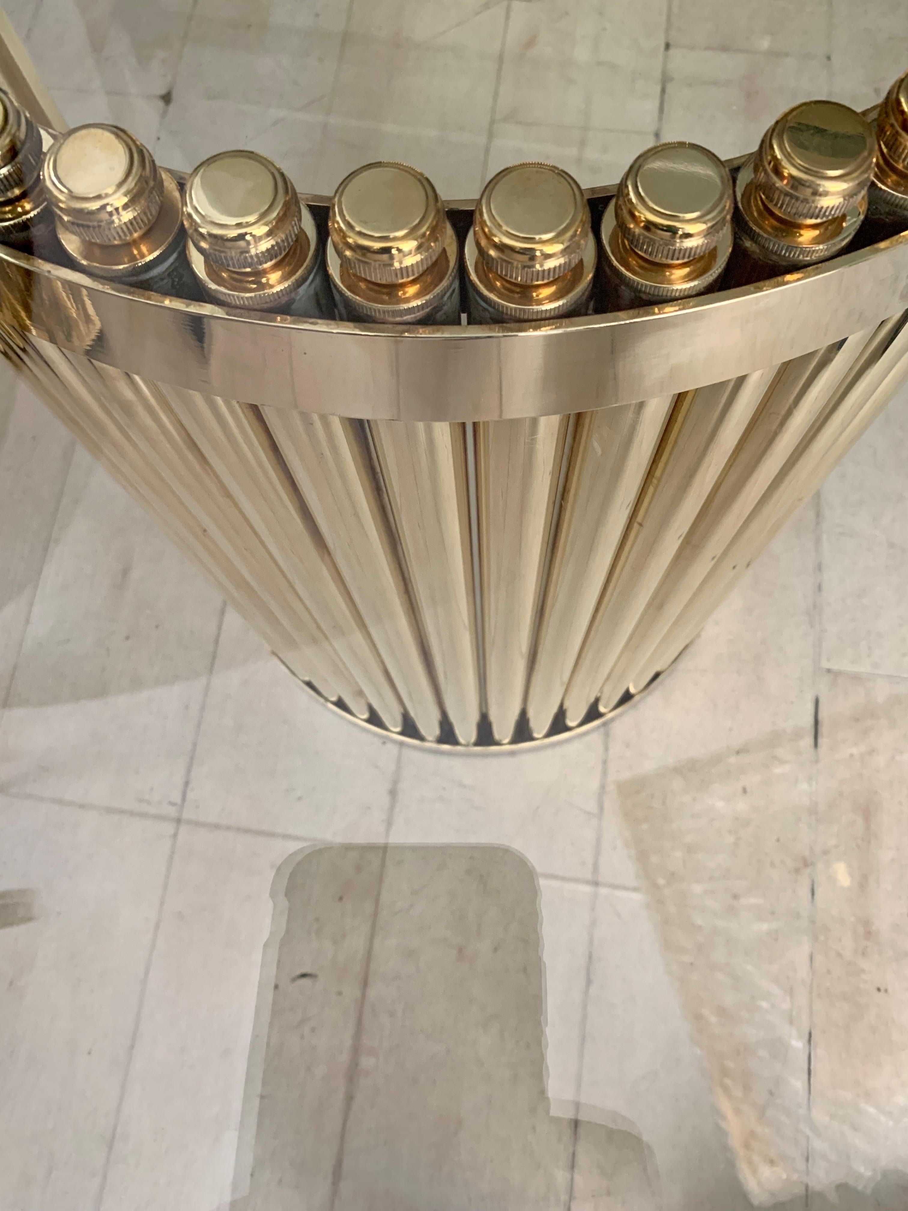 Pair of Brass Semicircular Table Bases or Consoles, 1980 For Sale 2