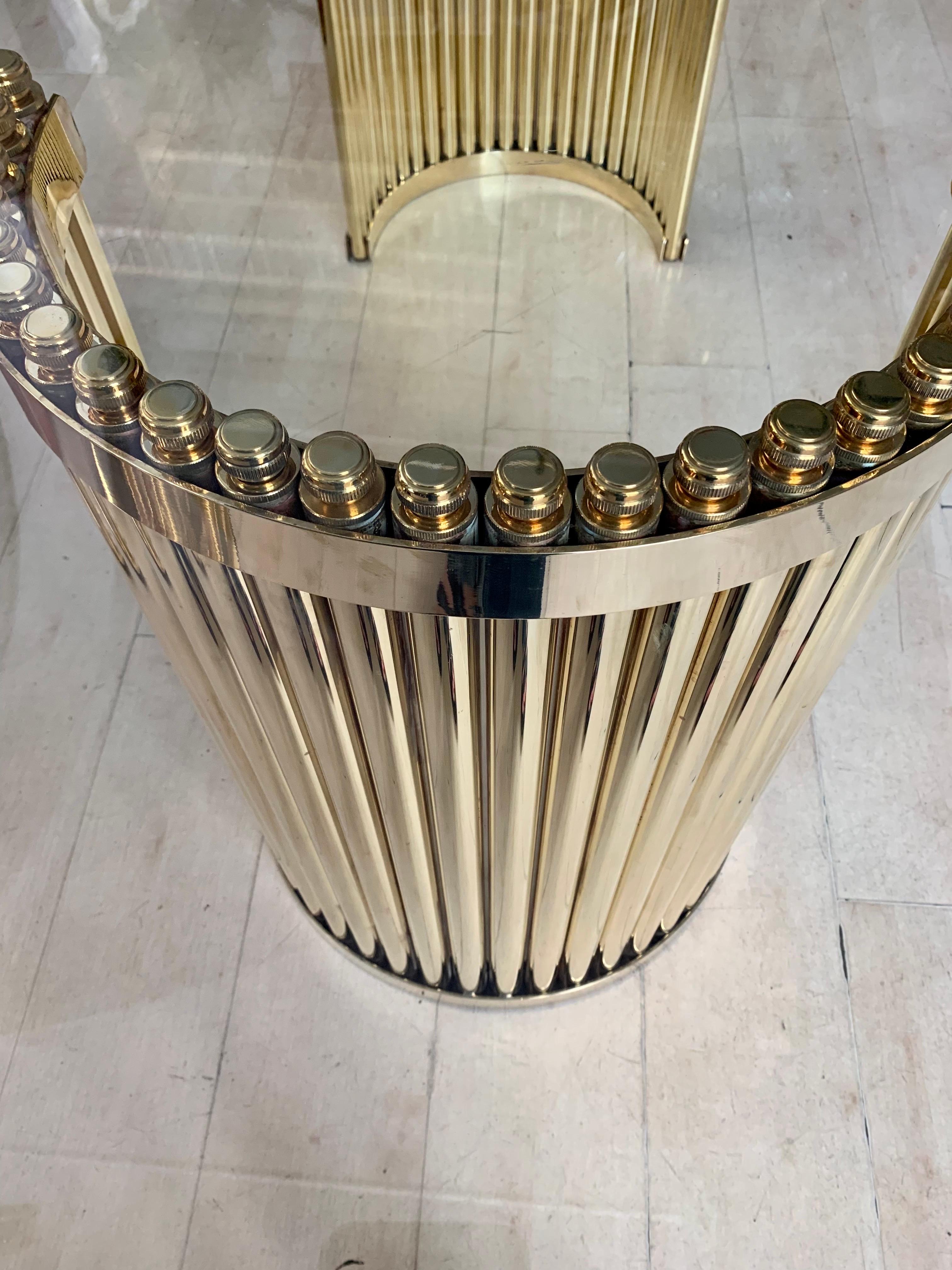 Pair of Brass Semicircular Table Bases or Consoles, 1980 For Sale 3