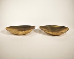 Pair of Brass Shell Ashtray Catch Dishes