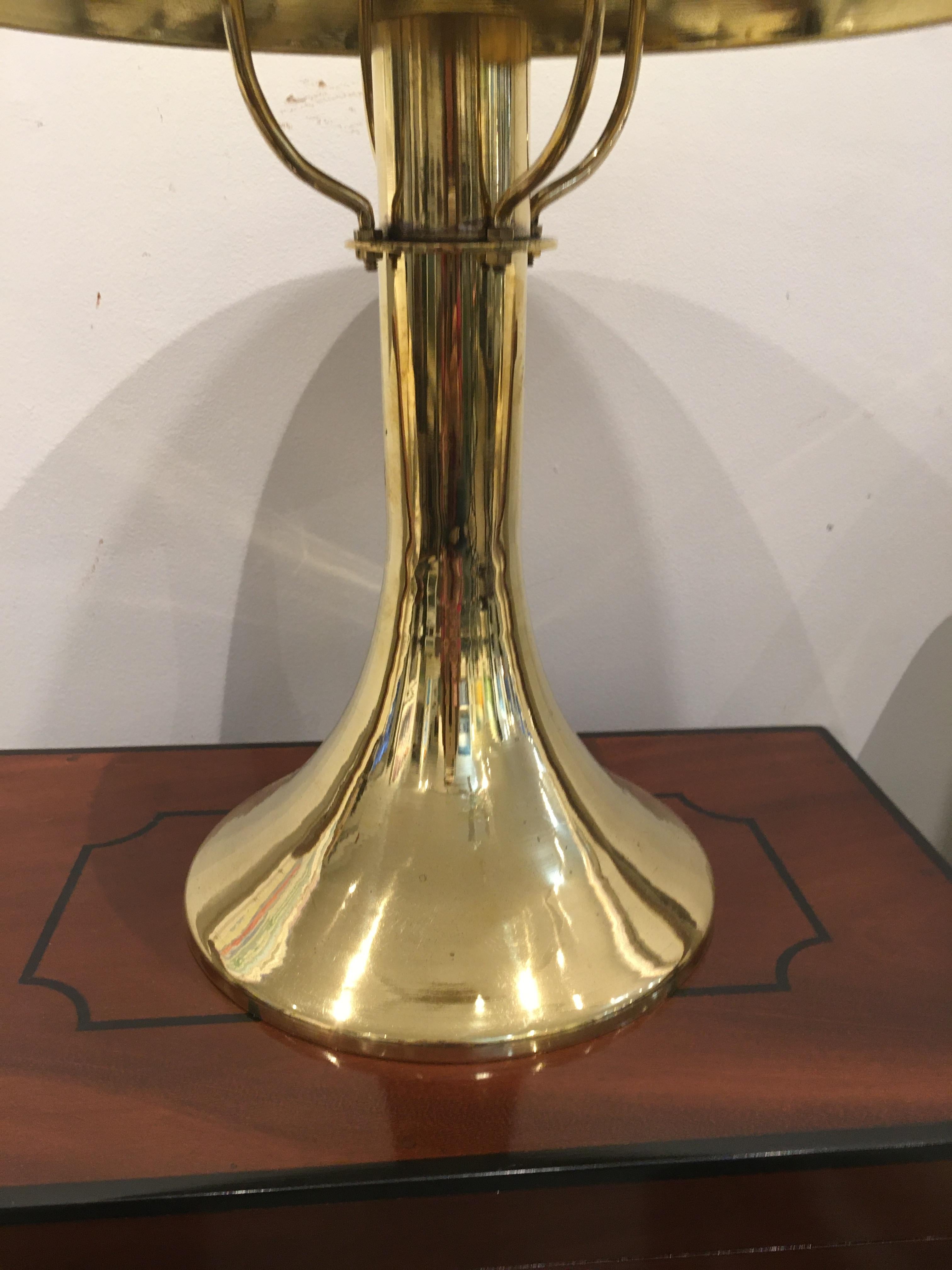 European Pair of Brass Ship's Nautical Table Lamps
