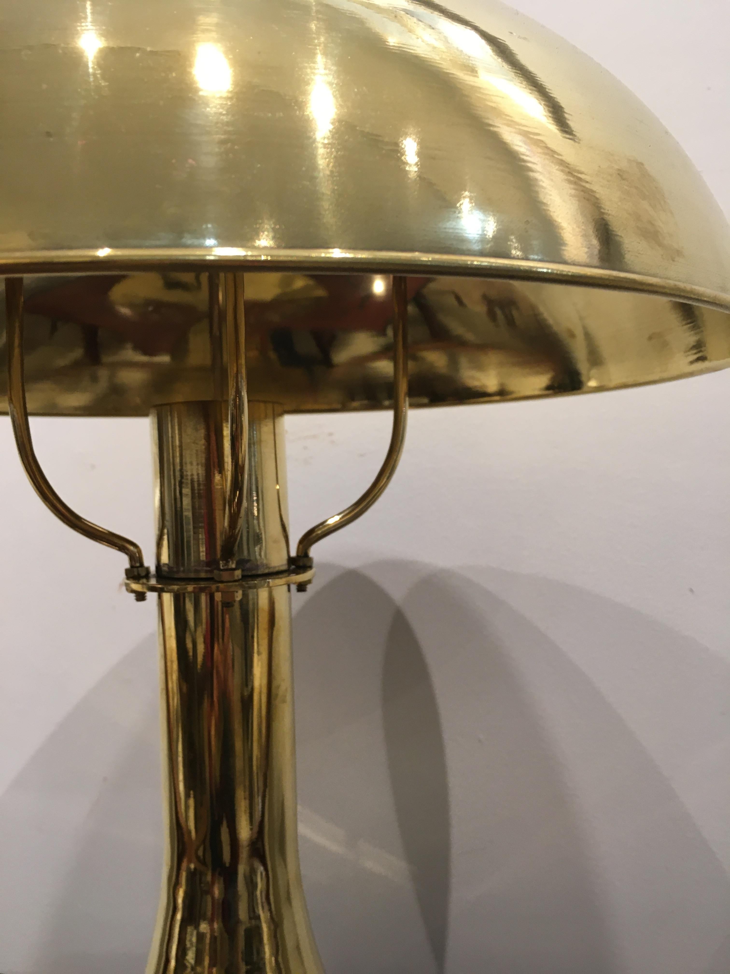 Pair of Brass Ship's Nautical Table Lamps In Good Condition In Nantucket, MA