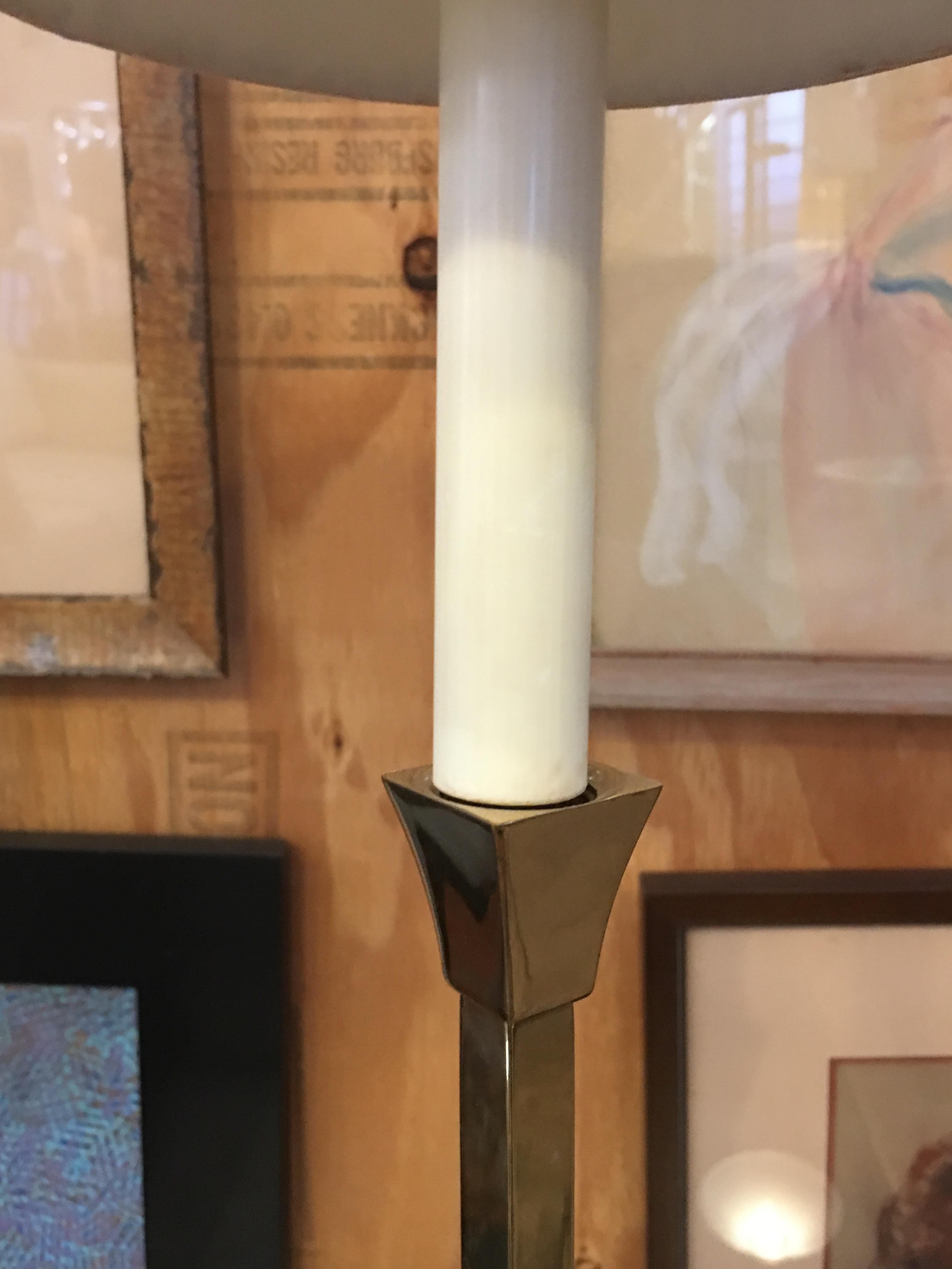 Pair of Brass Side Lamps In Good Condition In Pasadena, CA