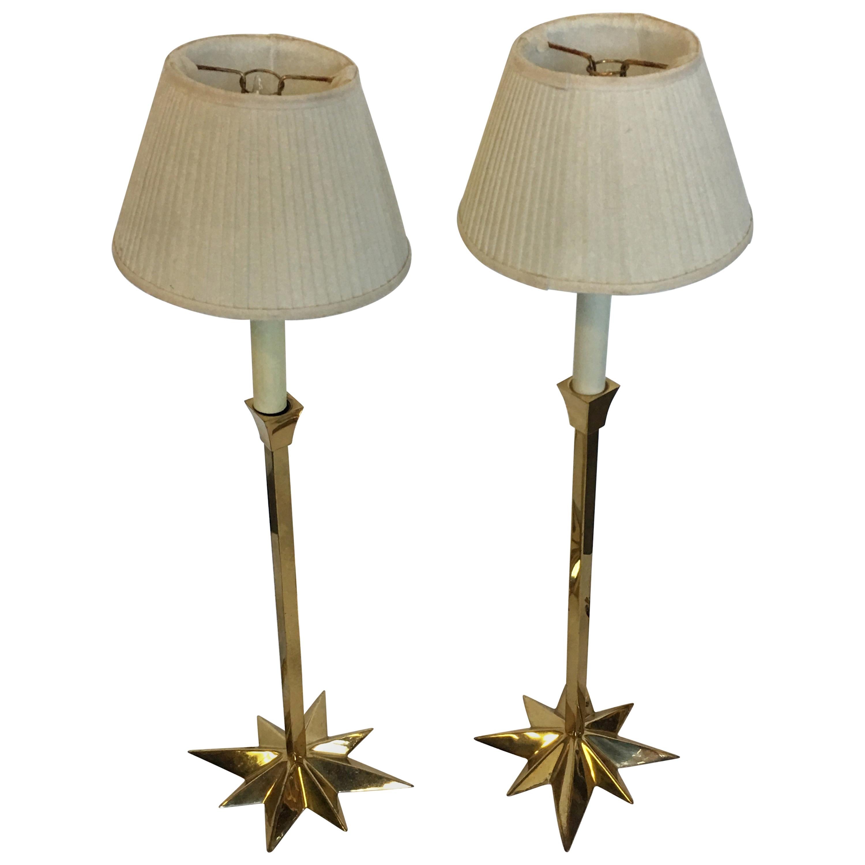 Pair of Brass Side Lamps
