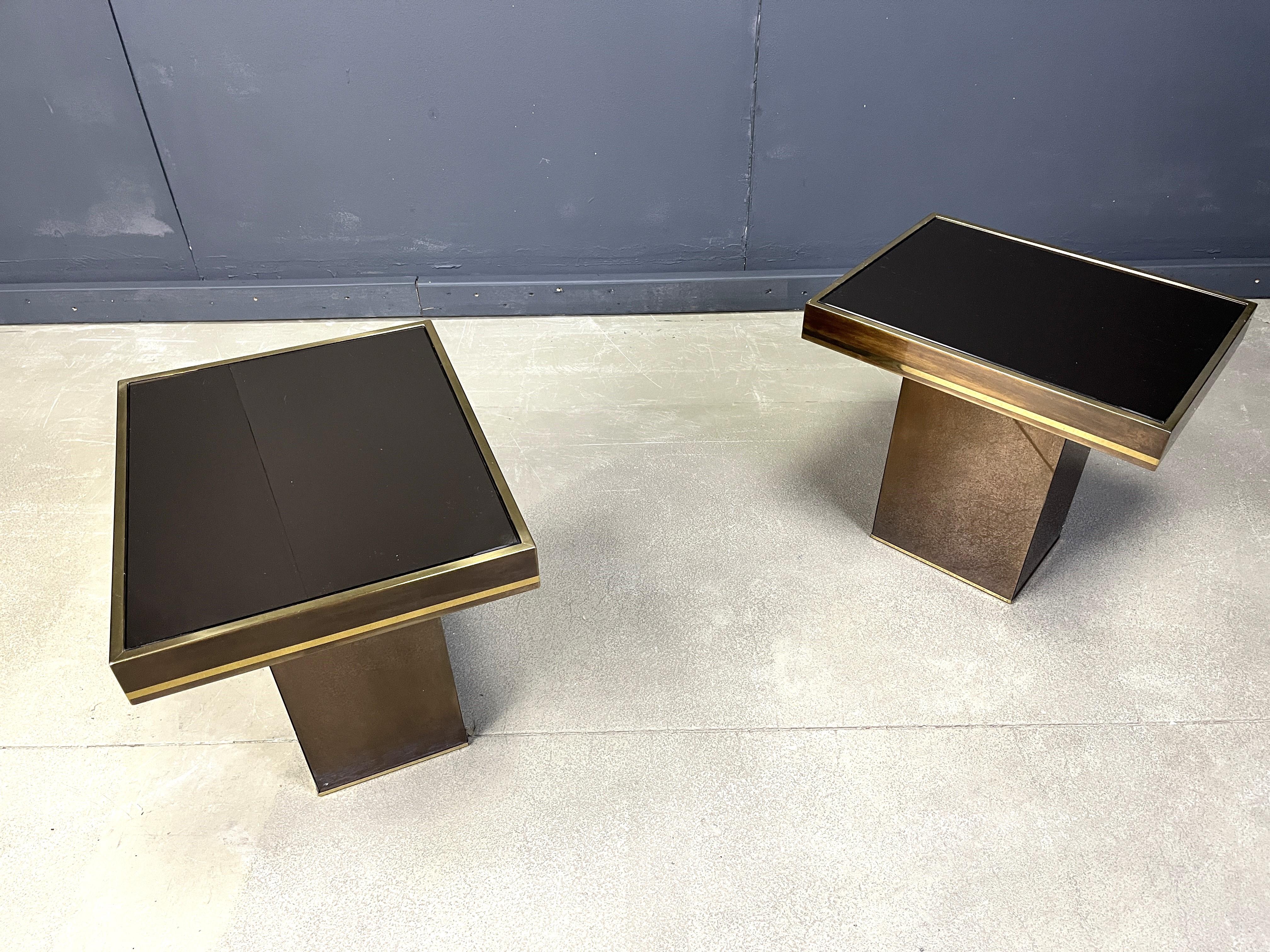 Paire de tables d'appoint en laiton par Belgochrom, 1970 en vente 1
