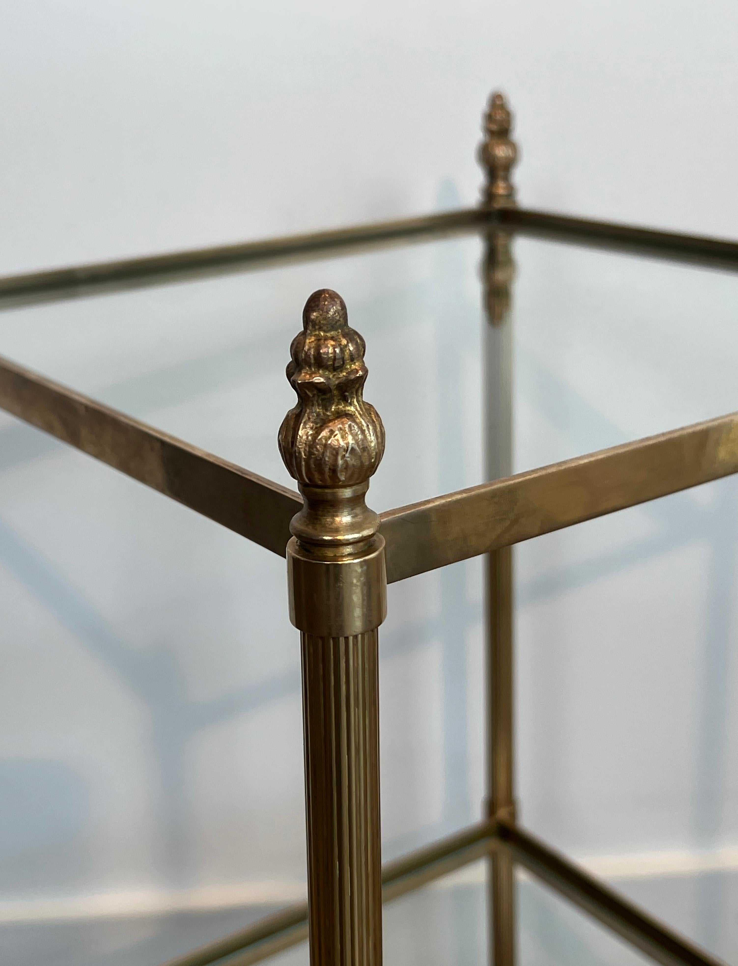 Pair of Brass Side Tables Attributed to Maison Jansen For Sale 10