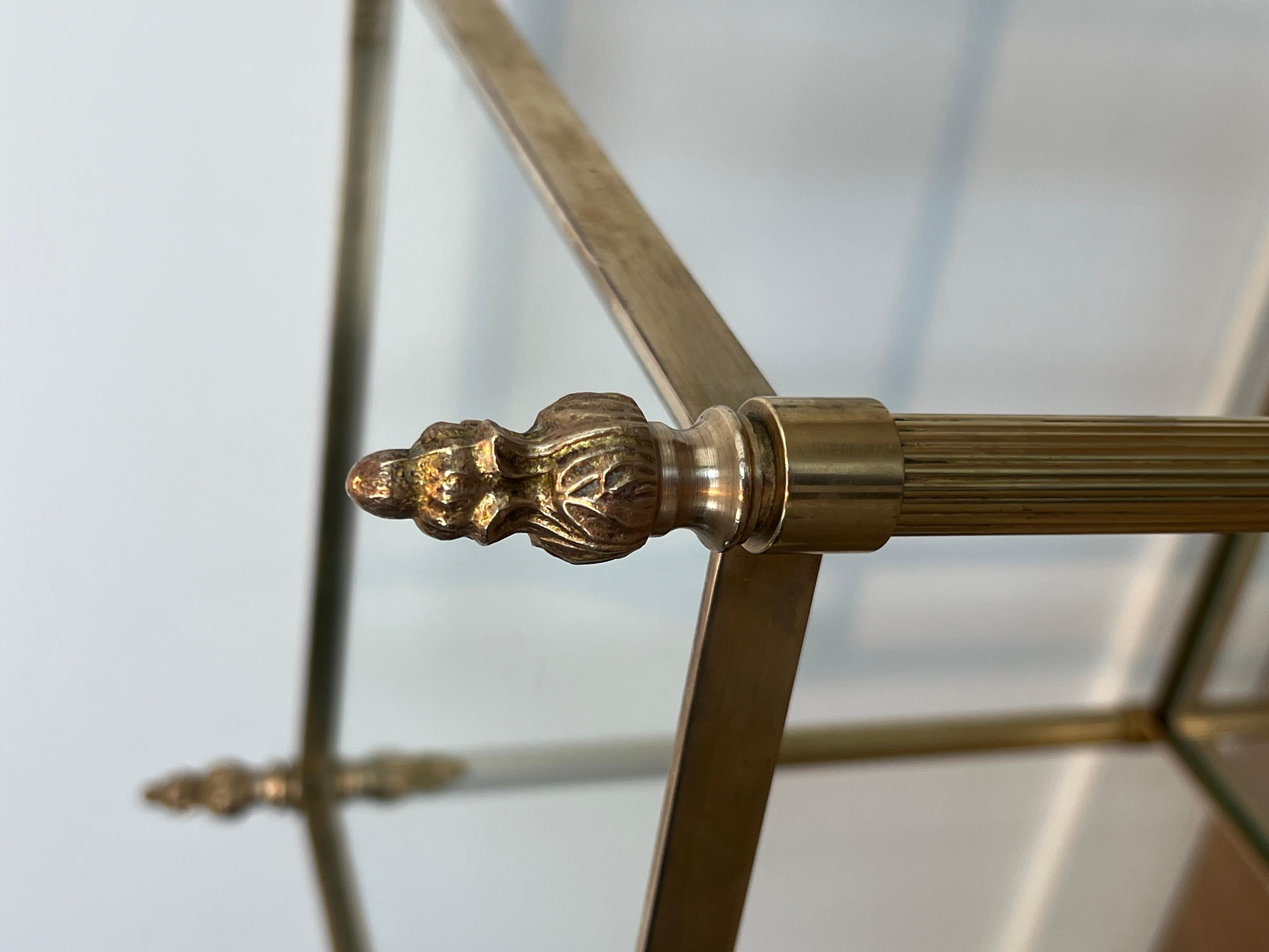 Pair of Brass Side Tables Attributed to Maison Jansen For Sale 11